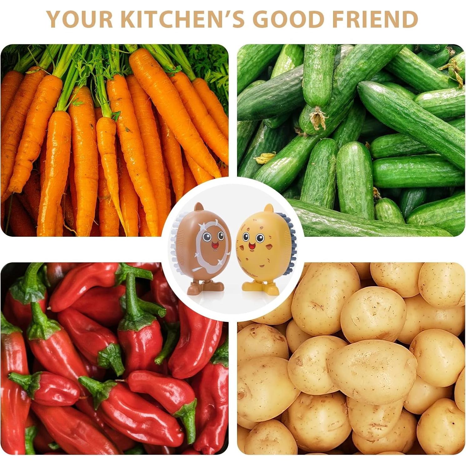 Cepillos de Verduras Lumkew 2 Pcs - Patatas y Champiñones