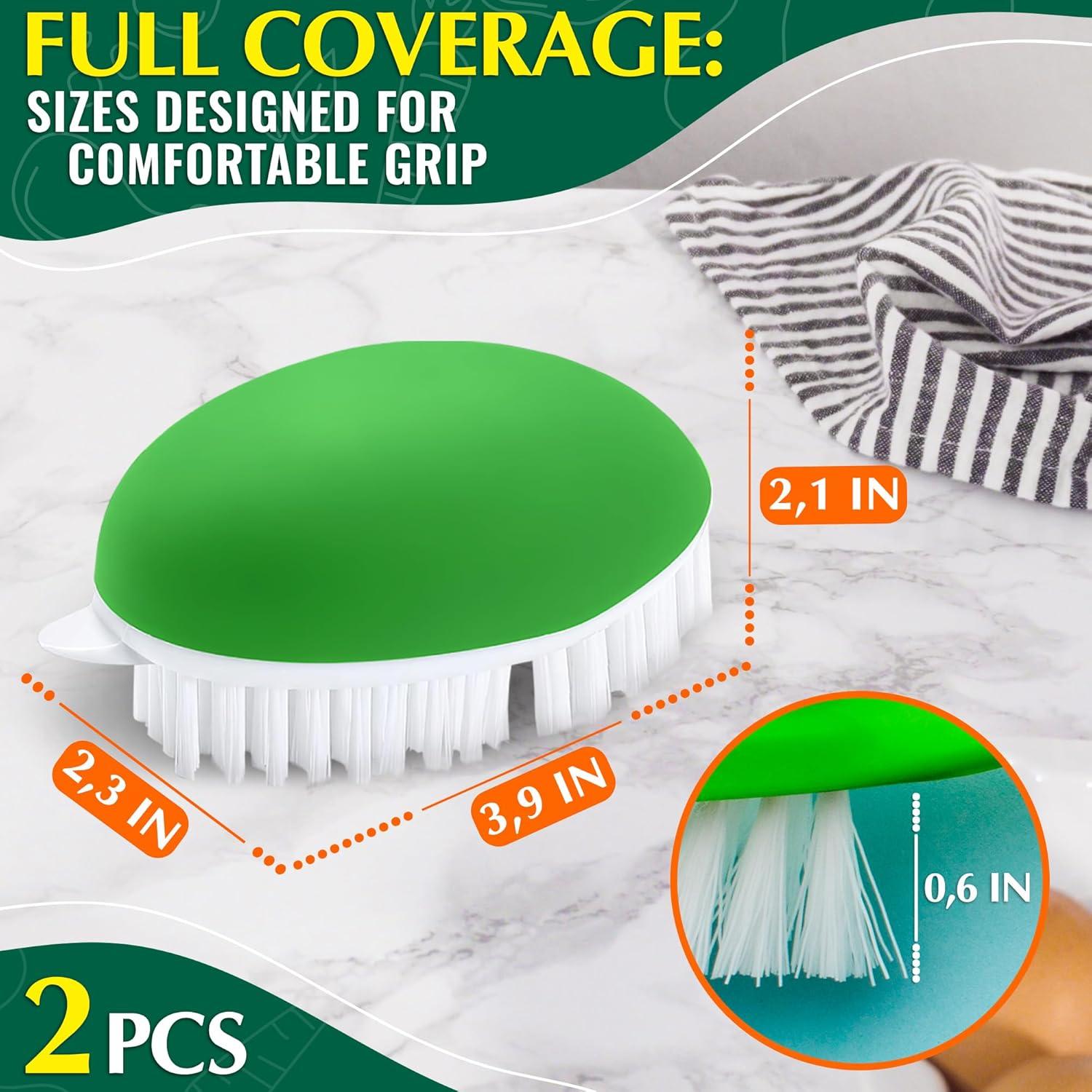 2 Pcs Cepillos de Fregar Vegetales ALPENKOK Ergonómicos