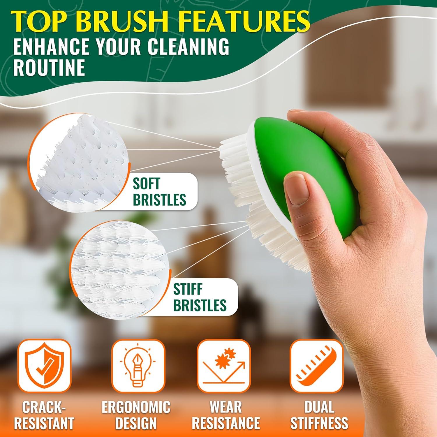 2 Pcs Cepillos de Fregar Vegetales ALPENKOK Ergonómicos