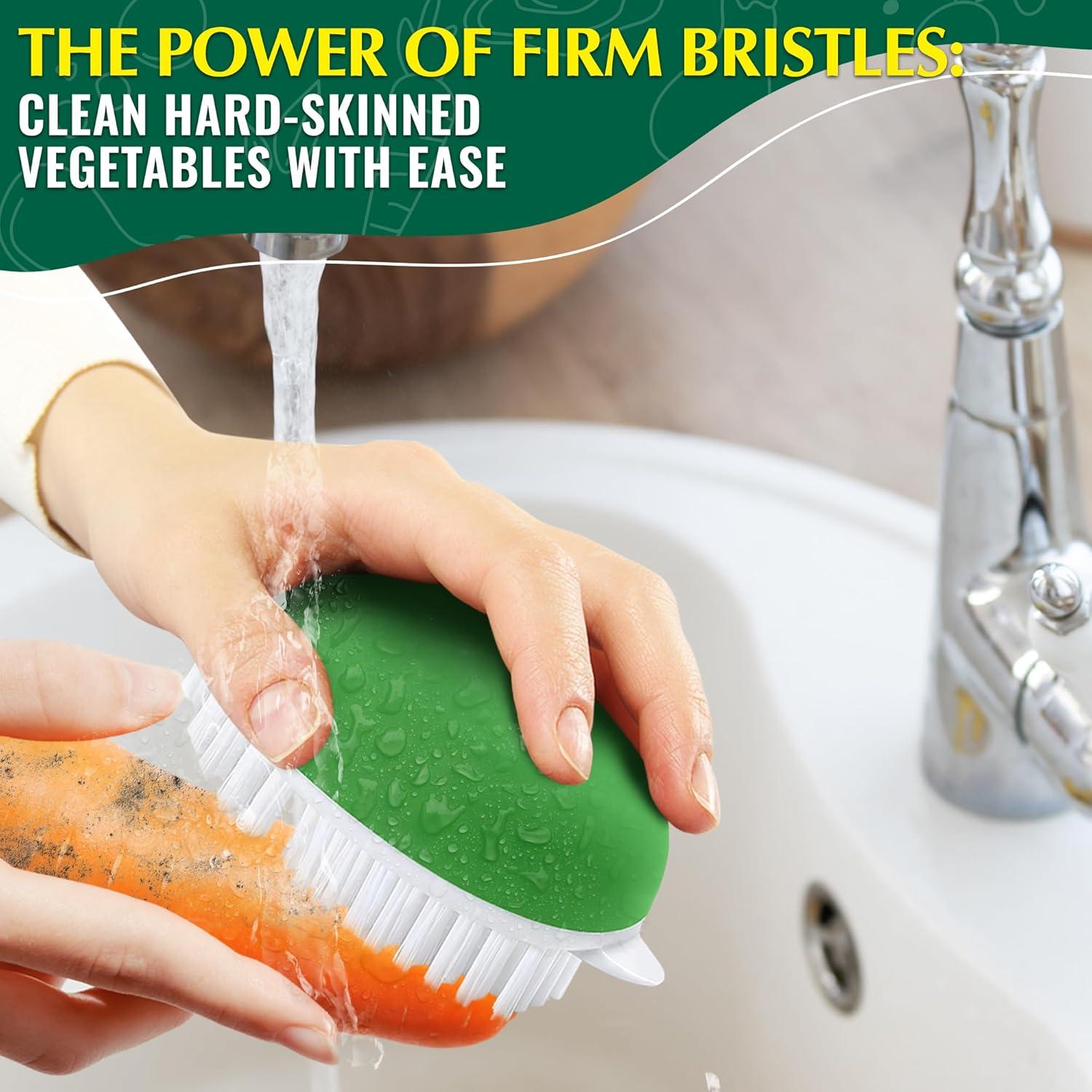 2 Pcs Cepillos de Fregar Vegetales ALPENKOK Ergonómicos