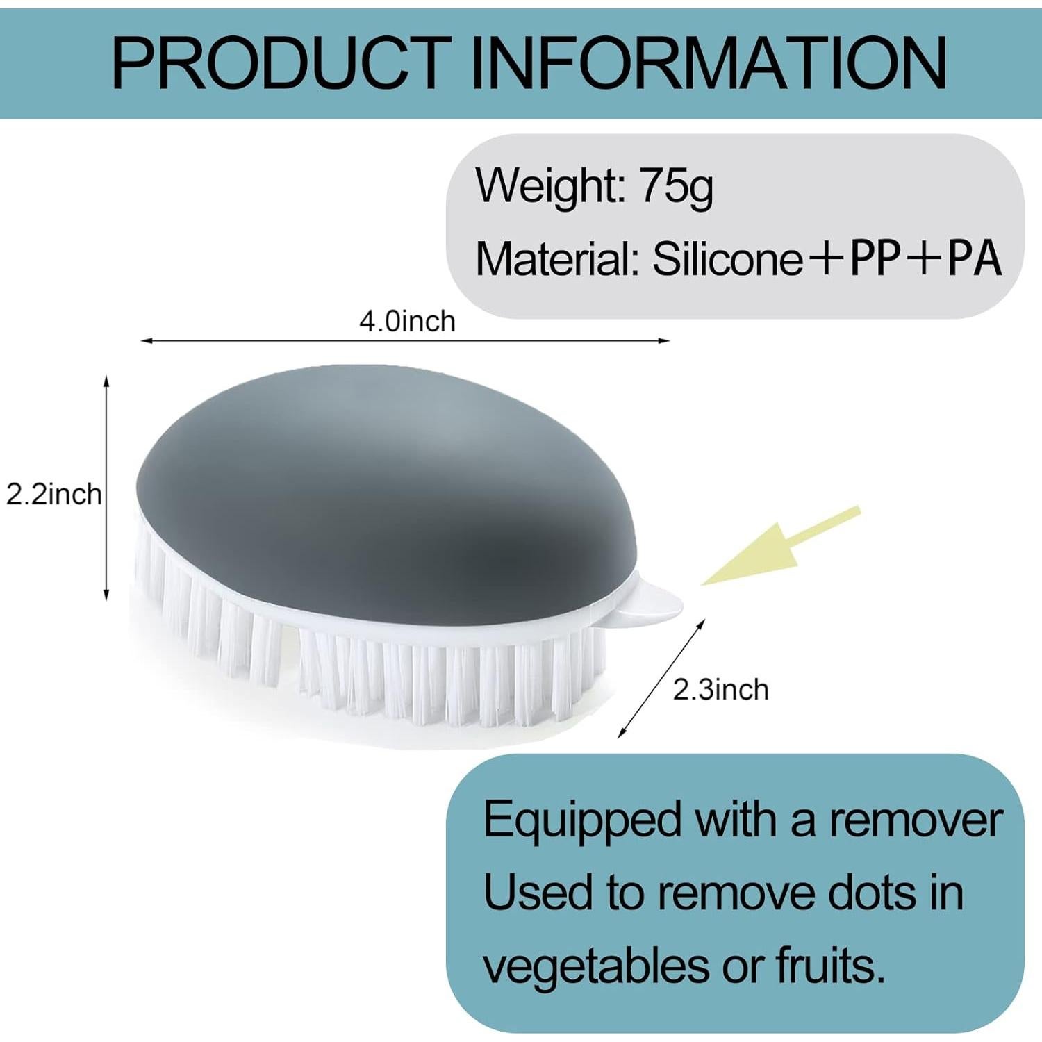 Cepillo de Vegetales Dfacio 2Pack con Removedor de Puntos