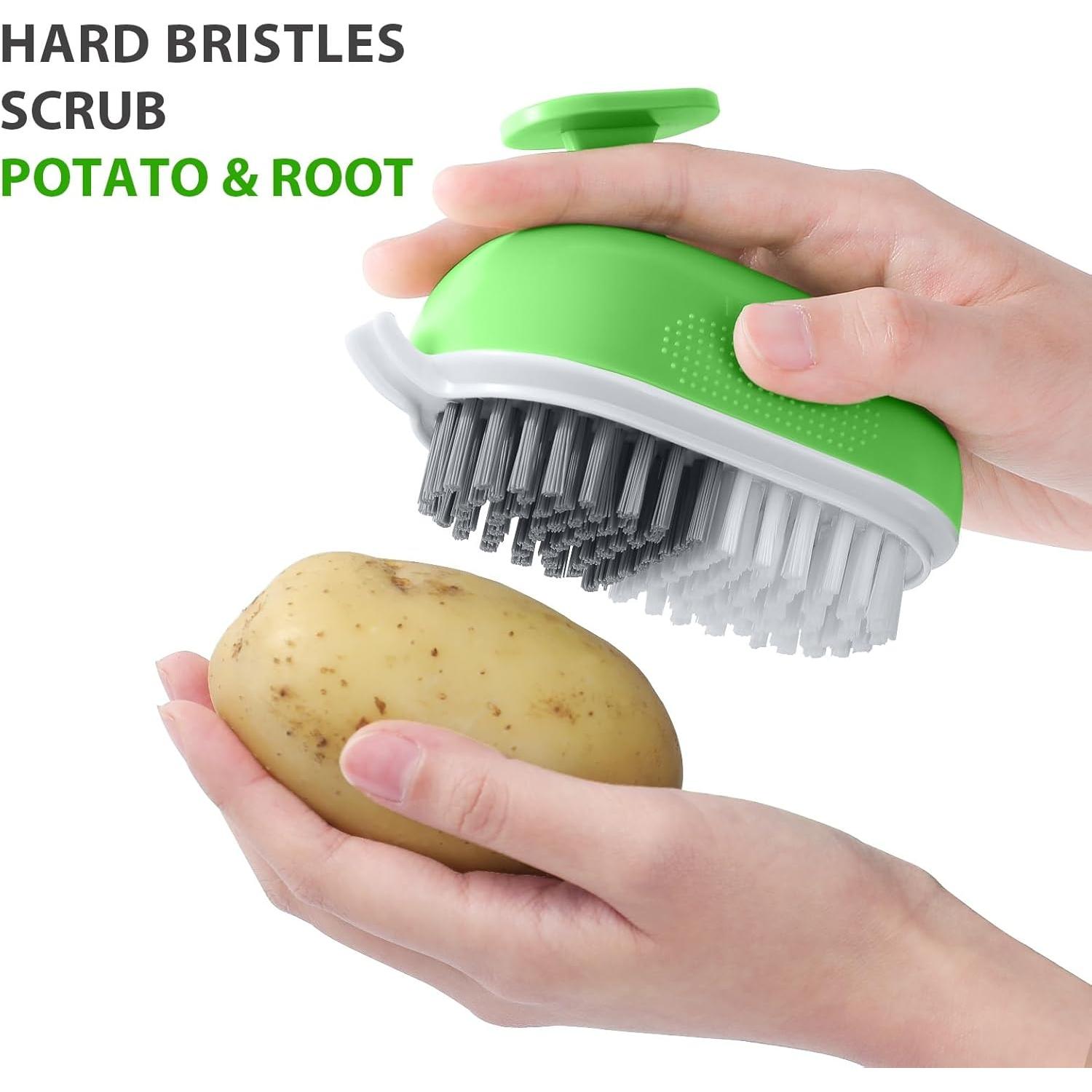 Cepillo de Verduras Lumkew Verde con Cerdas Duras y Suaves