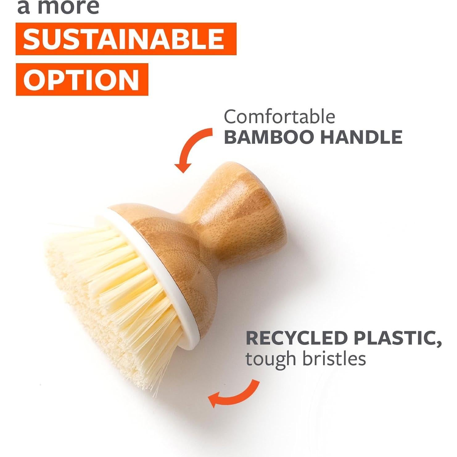 Cepillo de Platos Ergonómico Full Circle de Bambú Blanco