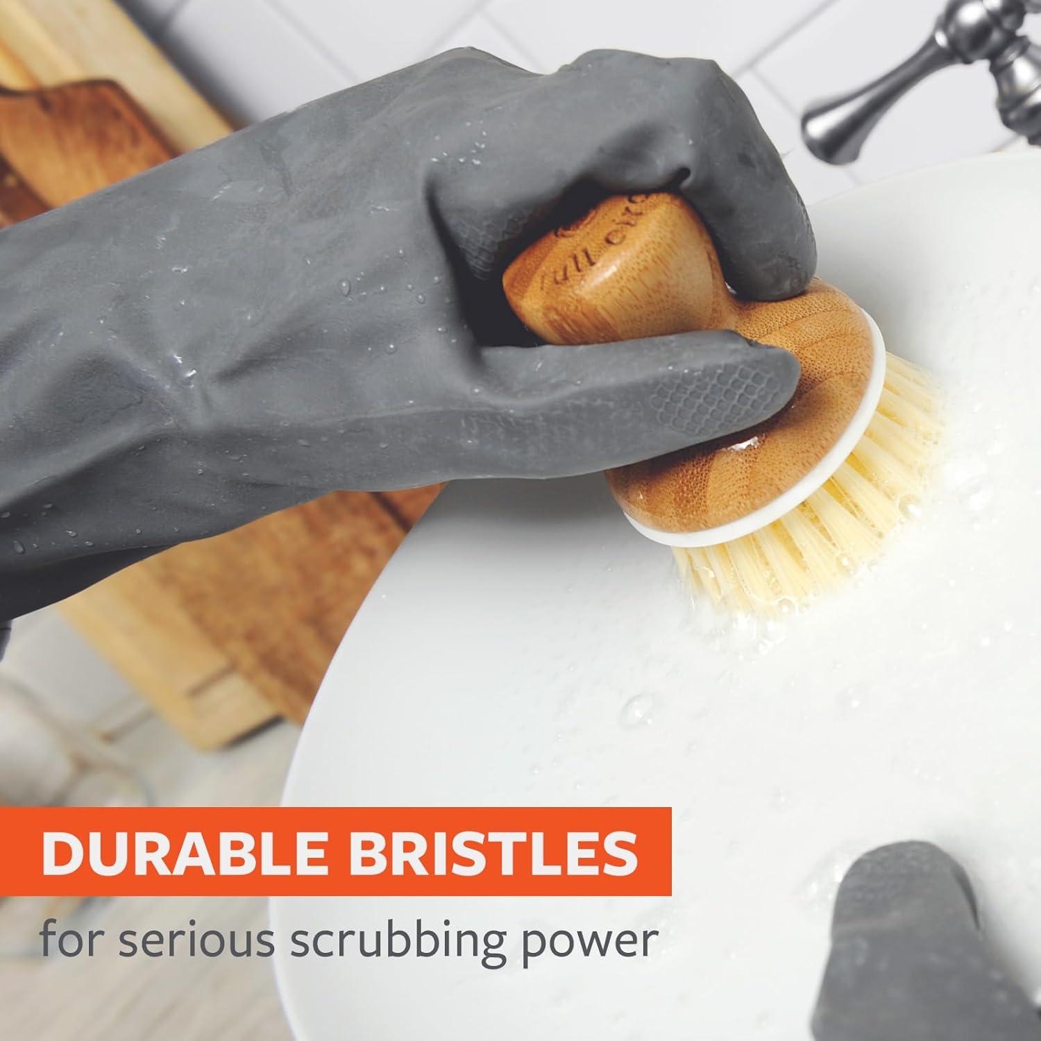 Cepillo de Platos Ergonómico Full Circle de Bambú Blanco