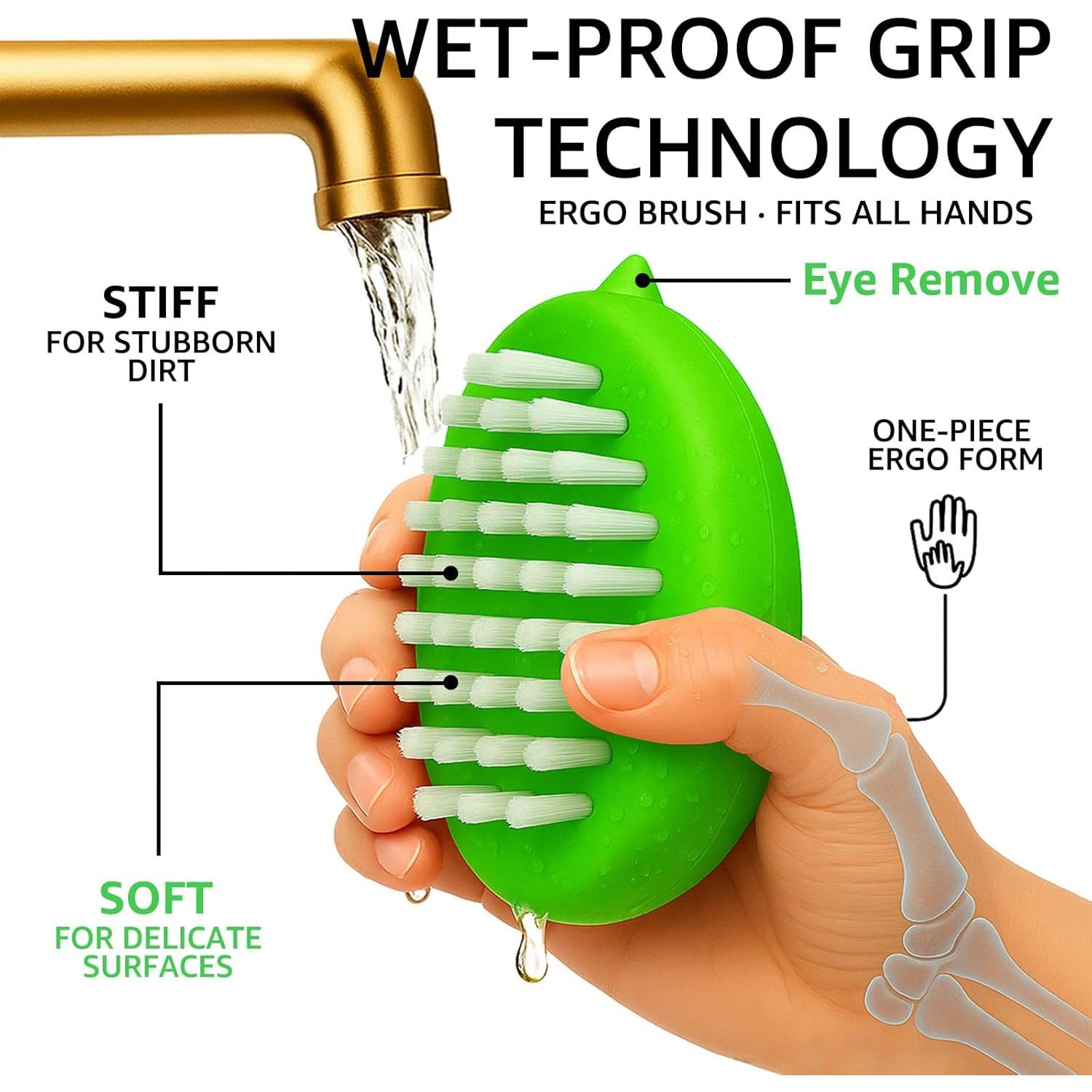 Cepillo de Verduras AISHUJIE 2 Pcs Antideslizante Nylon