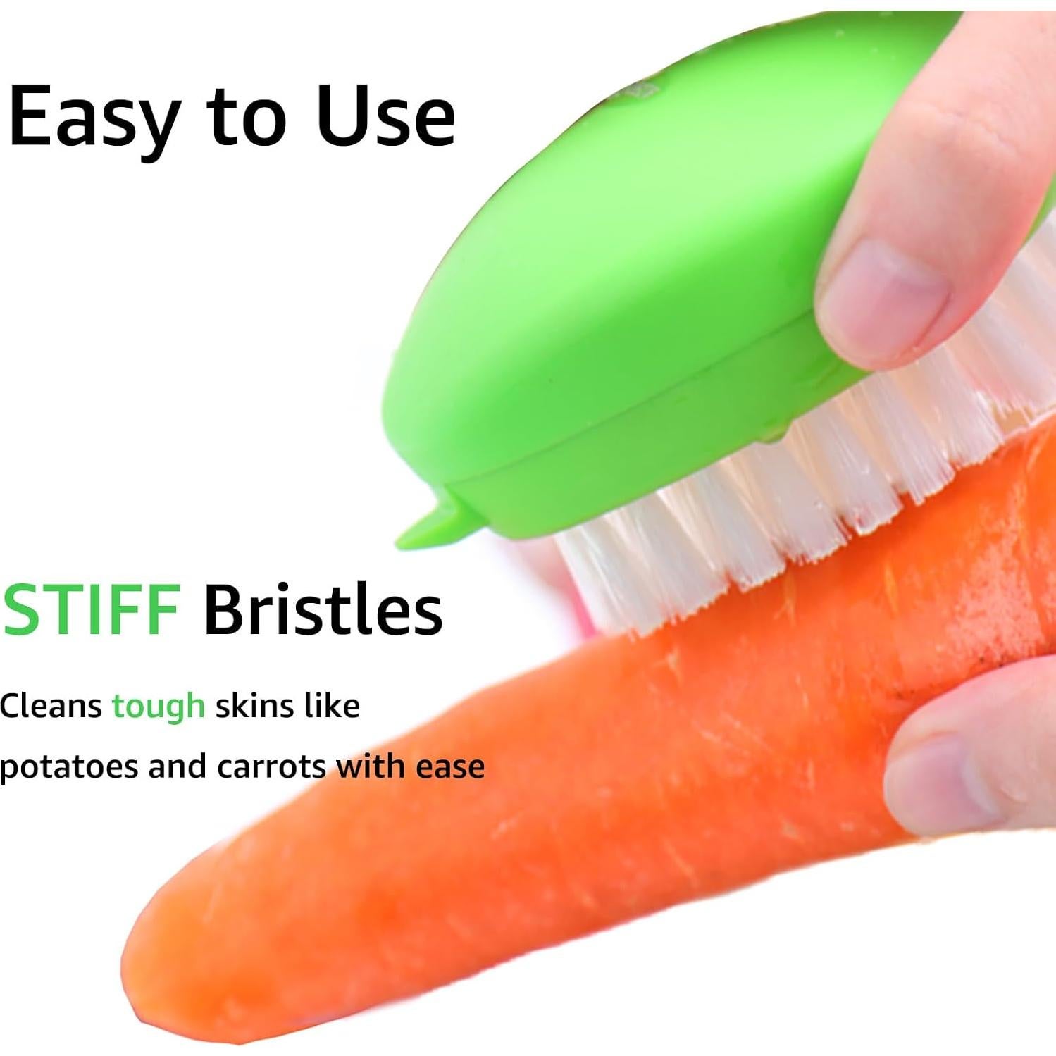 Cepillo de Verduras AISHUJIE 2 Pcs Antideslizante Nylon
