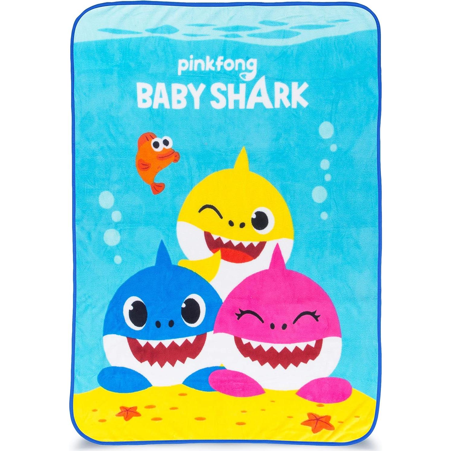 Cobertor Baby Shark Franco 116x152 cm Microfibra Suave