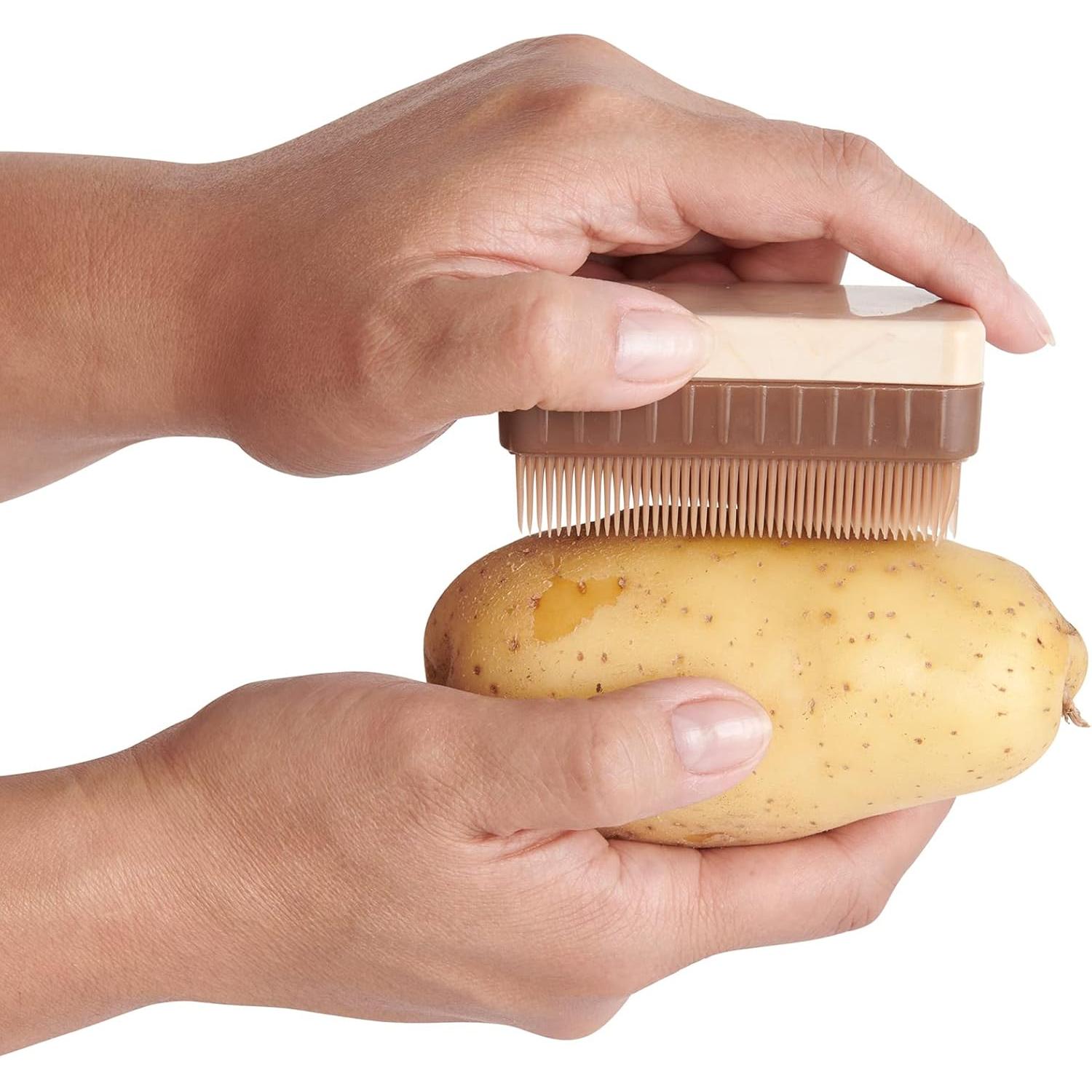 Cepillo Limpiador de Patatas HIC Kitchen - Cerdas Doble Textura