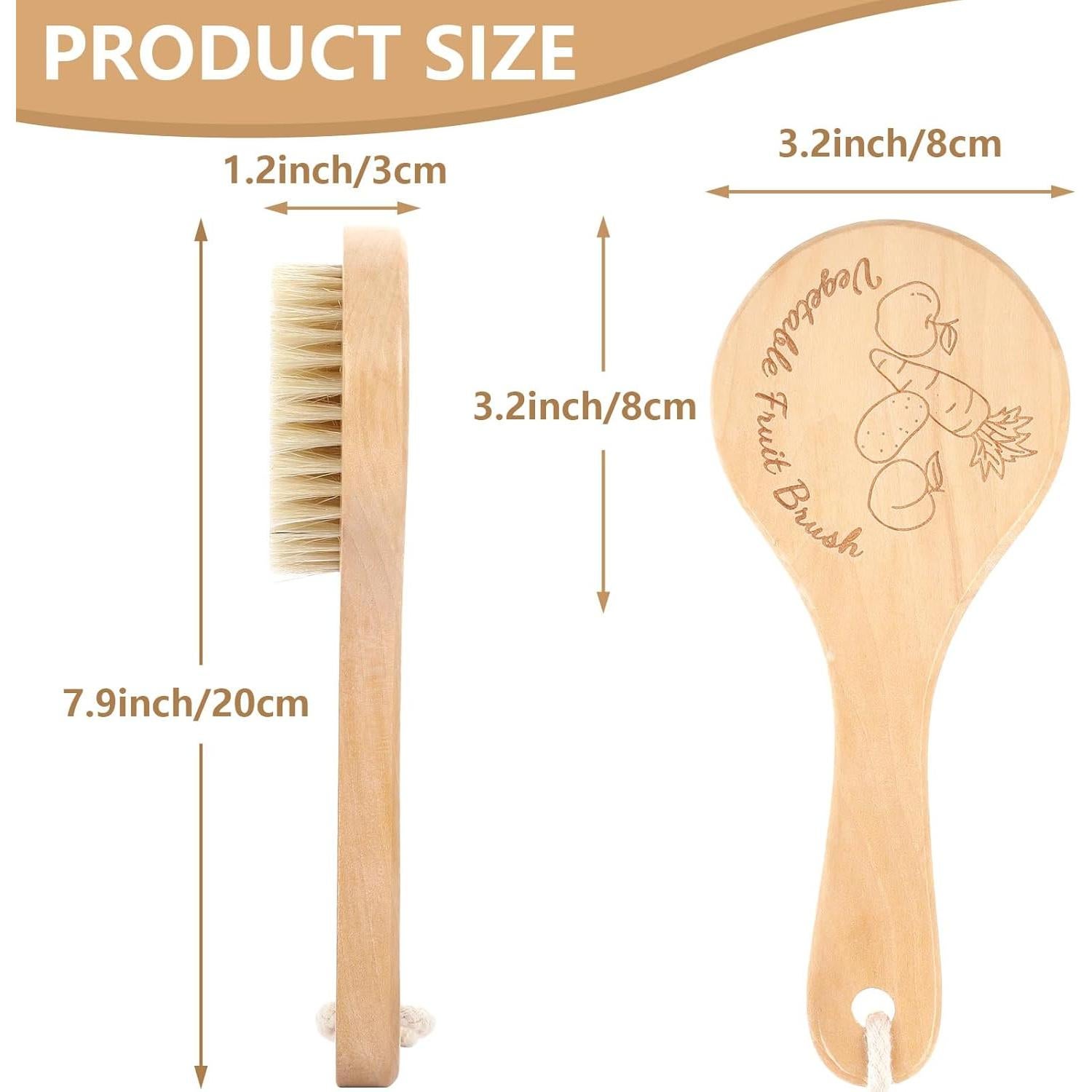 Cepillo de Verduras SEPGLITTER de Madera Natural 22.1 cm