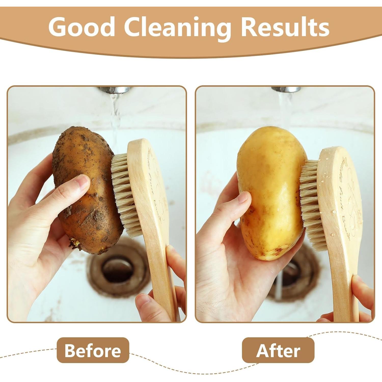 Cepillo de Verduras SEPGLITTER de Madera Natural 22.1 cm