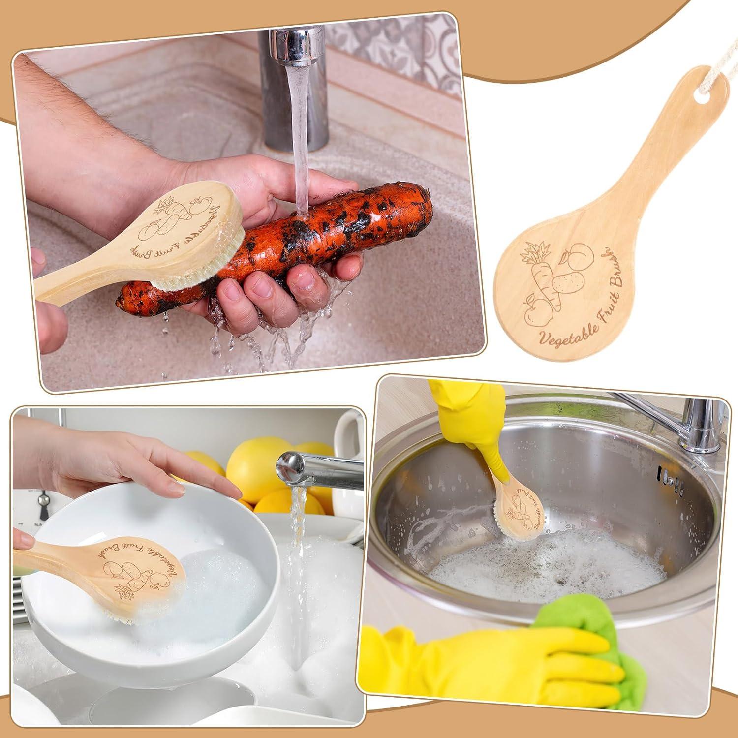 Cepillo de Verduras SEPGLITTER de Madera Natural 22.1 cm