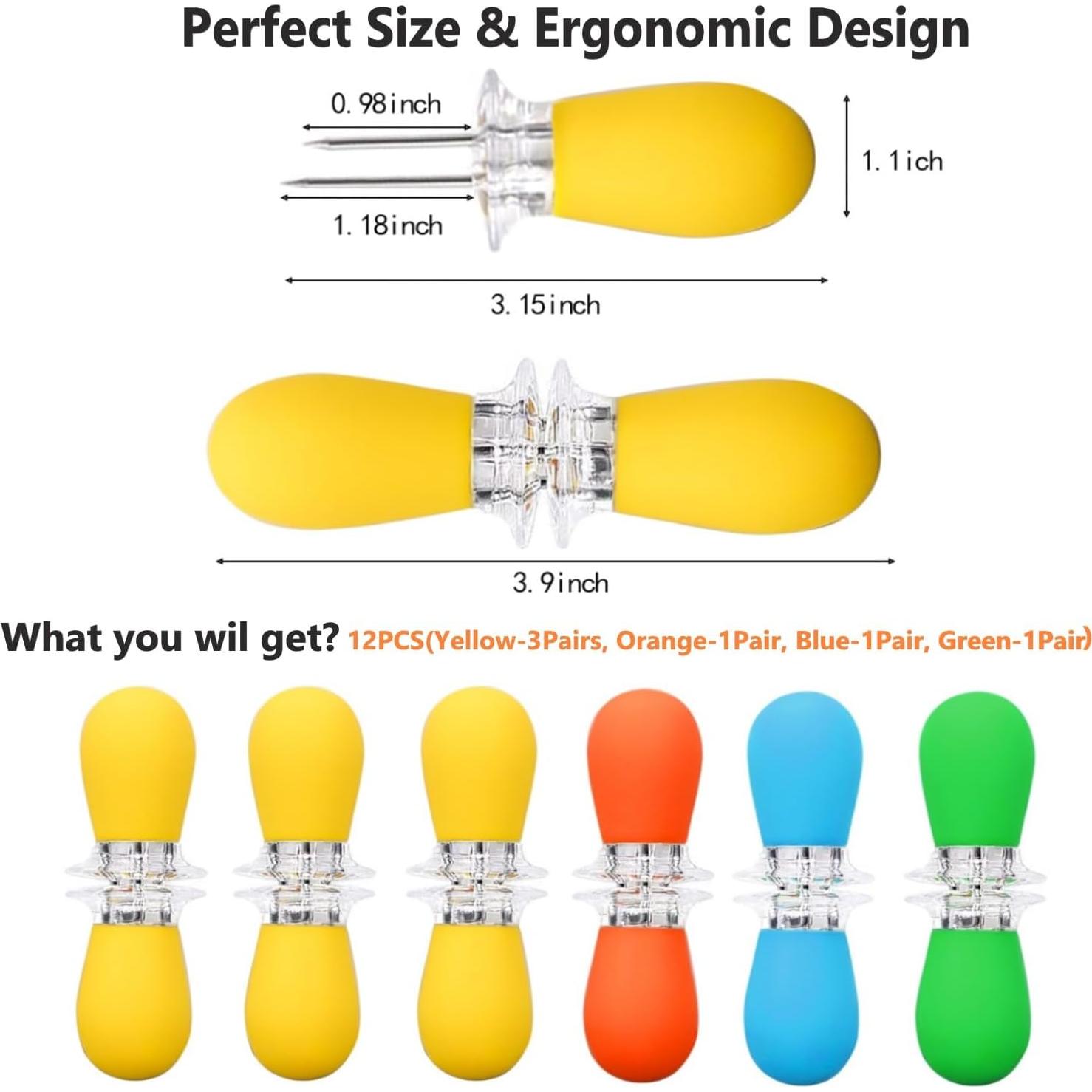 Juego de 12 Sujetadores de Maíz Cinlitek Multicolor