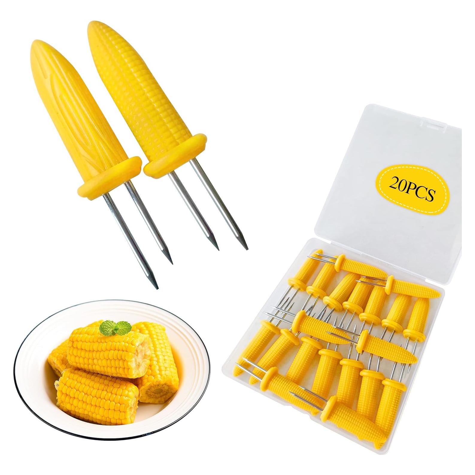 Soportes para Mazorcas de Maíz Kadden - Acero Inoxidable 20 Piezas