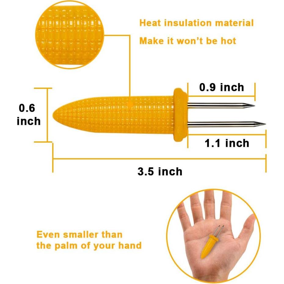 Soportes para Mazorcas de Maíz Kadden - Acero Inoxidable 20 Piezas