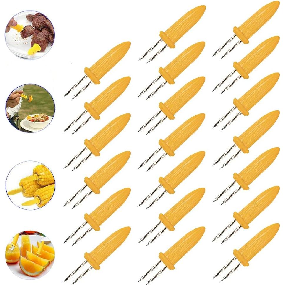 Soportes para Mazorcas de Maíz Kadden - Acero Inoxidable 20 Piezas