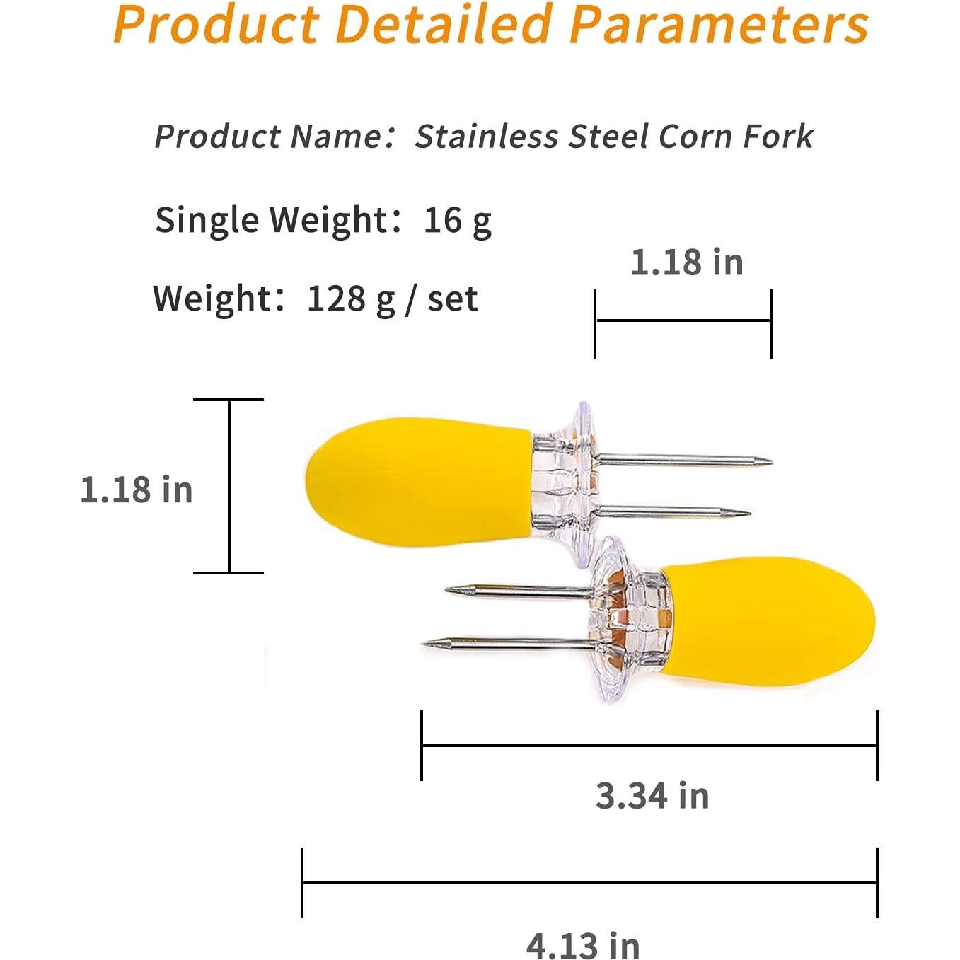 Juego de 8 Tenedores de Maíz de Acero Inoxidable Laochoes