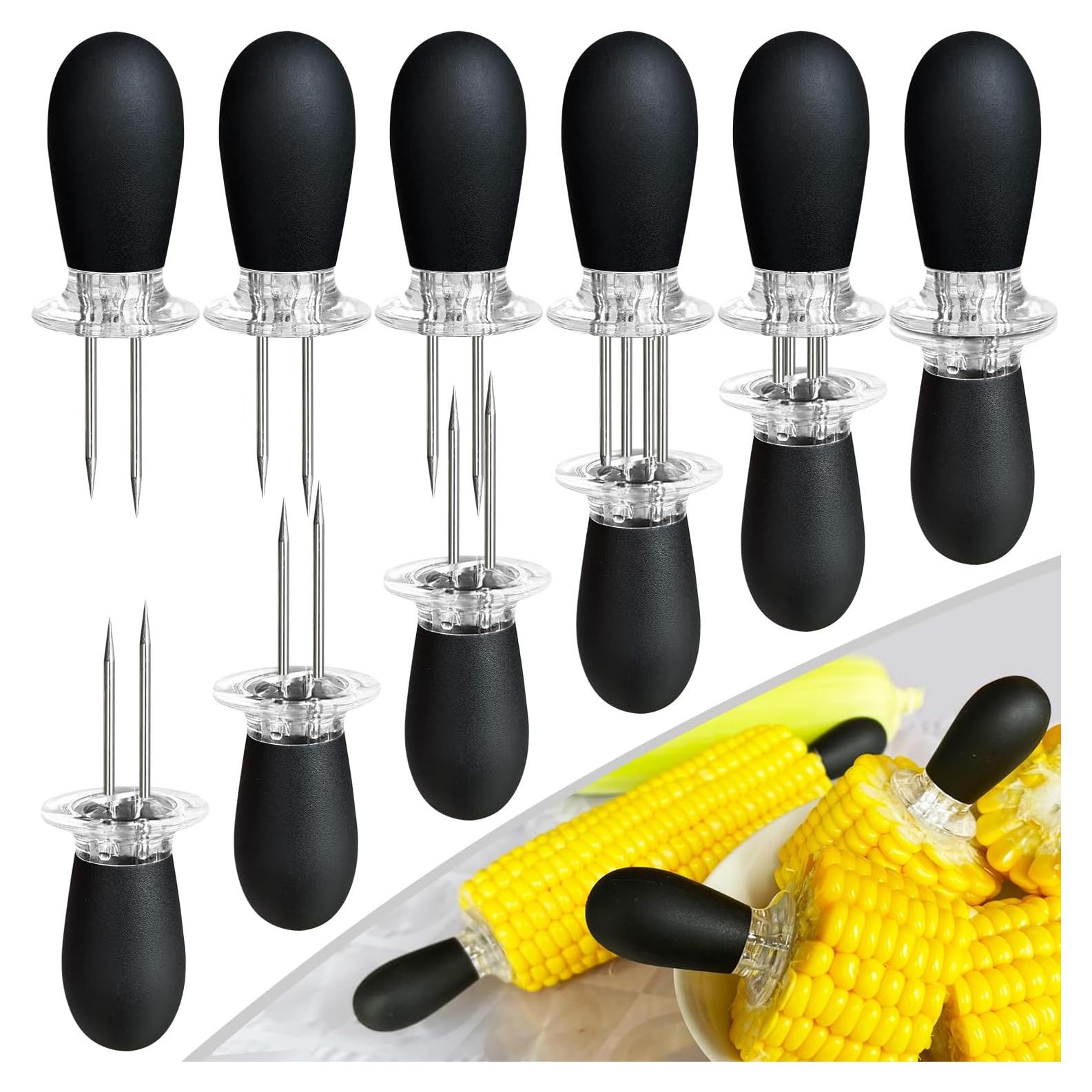 Juego de Sujetadores de Mazorcas de Maíz AQRINGO 12 Pcs Negro