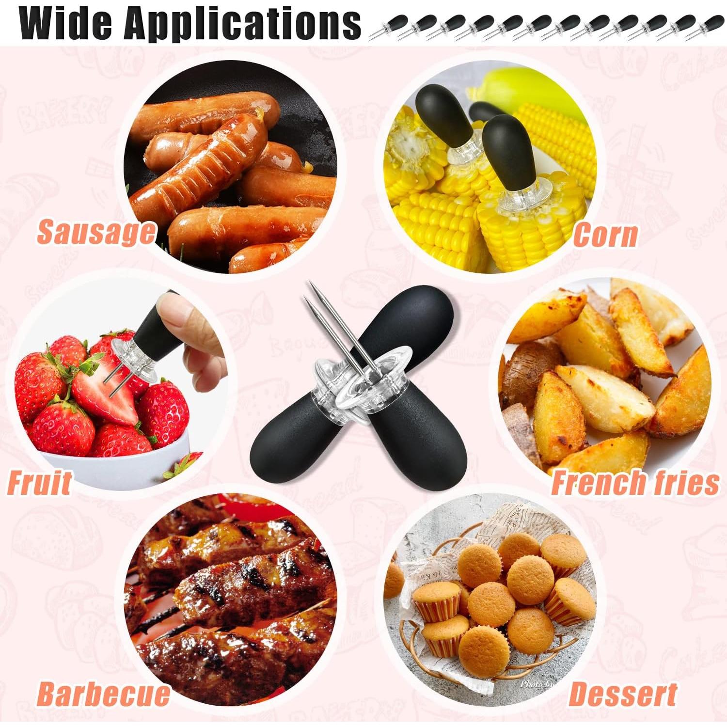 Juego de Sujetadores de Mazorcas de Maíz AQRINGO 12 Pcs Negro