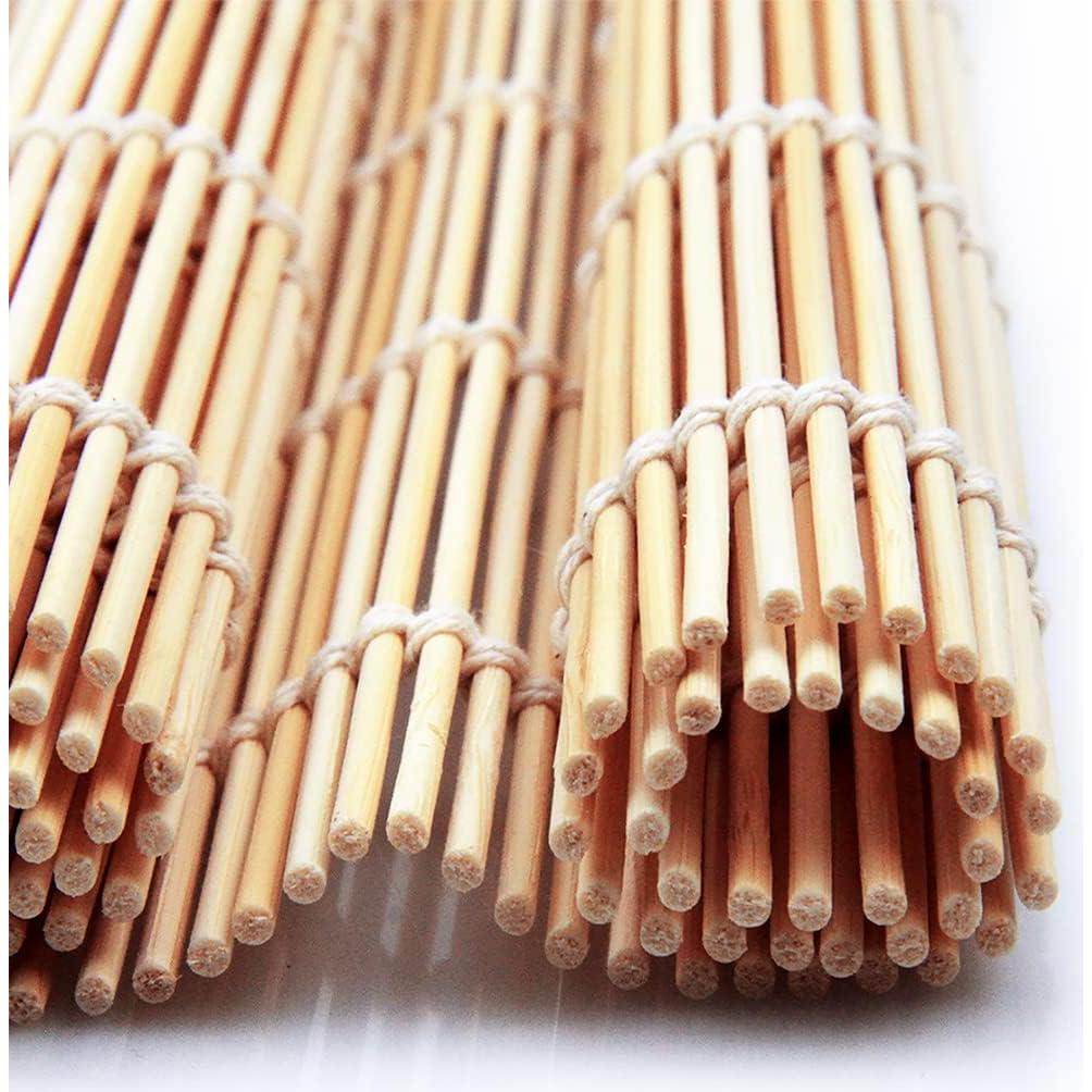 10 Esteras de Sushi de Bambú Natural LEEPHONE 24.6x24.6 cm