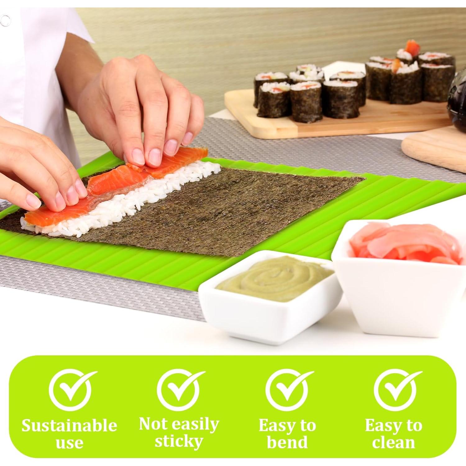 Kit de Hacer Sushi BOHUIZ - Alfombrilla de Silicona Reutilizable 22x20cm
