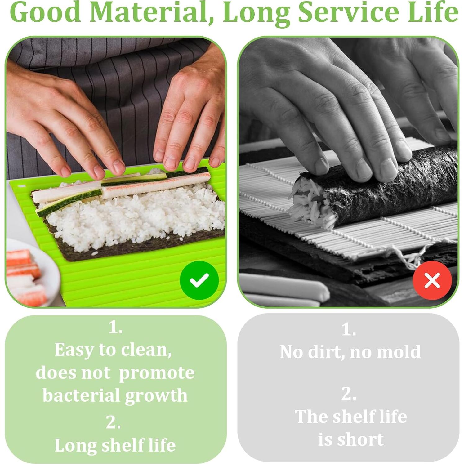 Kit de Hacer Sushi BOHUIZ - Alfombrilla de Silicona Reutilizable 22x20cm