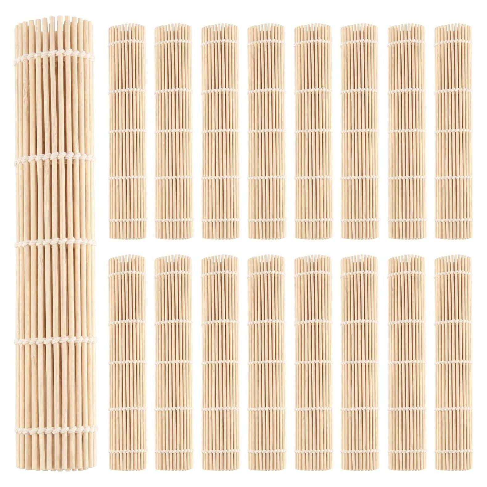 Esteras de Sushi de Bambú PINGEUI - 25 Piezas 24.1x24.1 cm