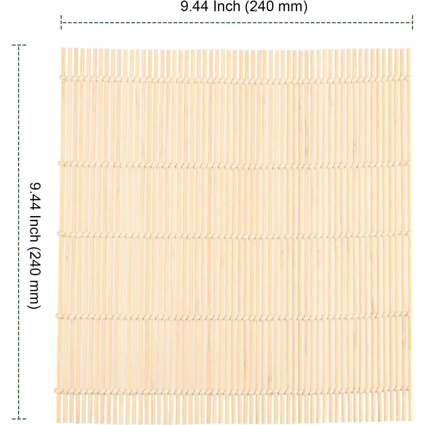 Esteras de Sushi de Bambú PINGEUI - 25 Piezas 24.1x24.1 cm