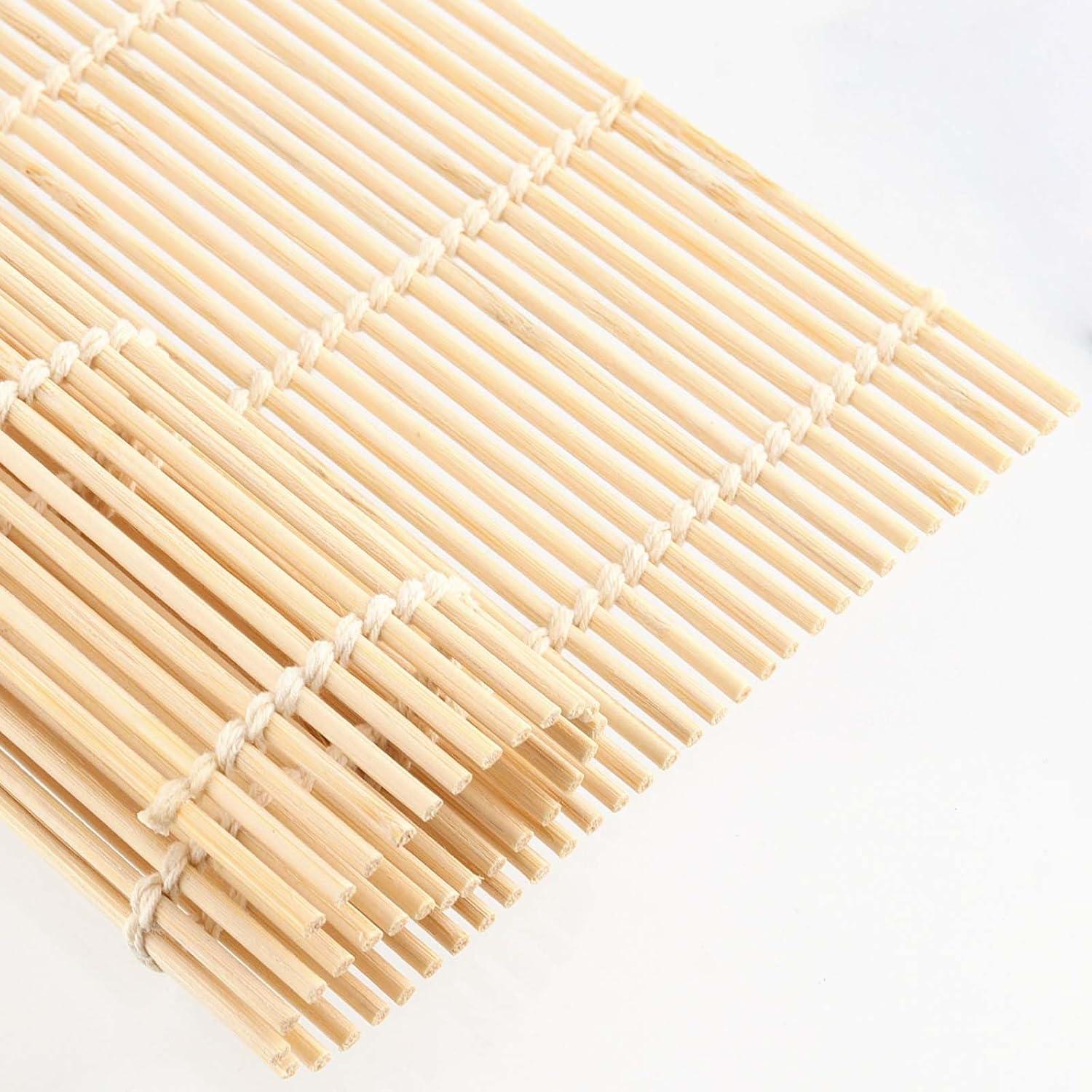 Esteras de Sushi de Bambú PINGEUI - 25 Piezas 24.1x24.1 cm