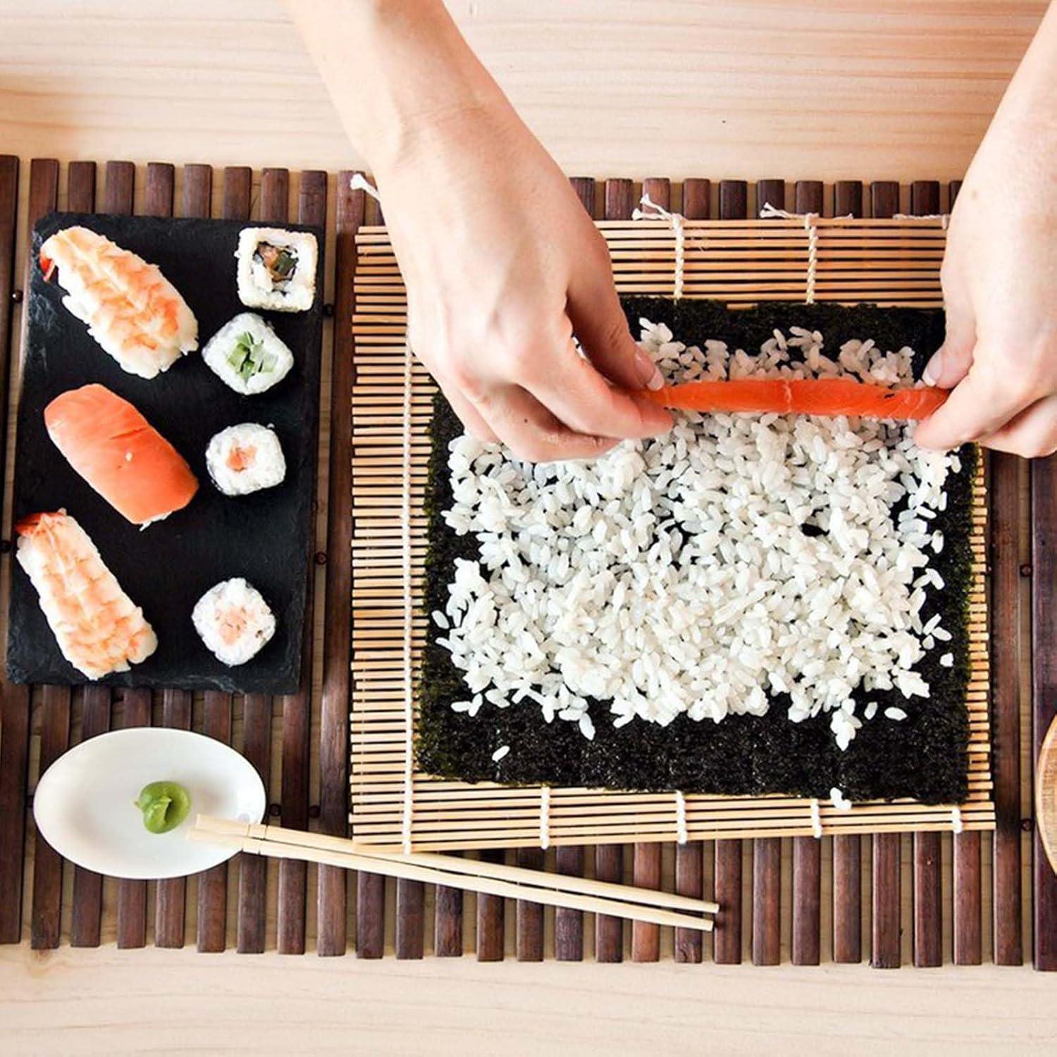 Esteras de Sushi de Bambú PINGEUI - 25 Piezas 24.1x24.1 cm