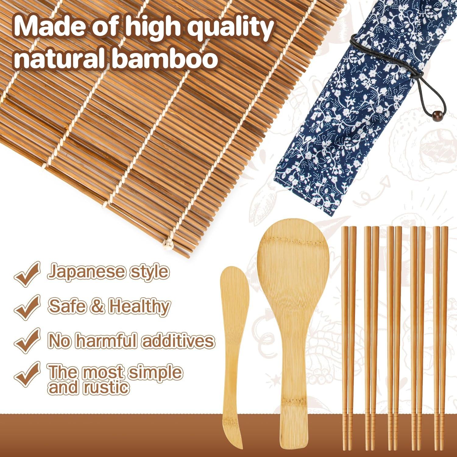 Kit de Hacer Sushi MAQIHAN - 13 Piezas con Esteras de Bambú