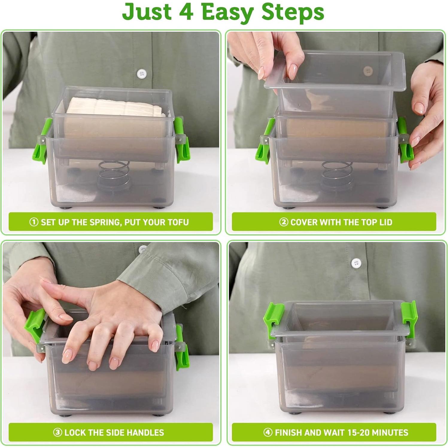 Prensa de Tofu Yarkor Ajustable 439g Libre de BPA Apta Lavavajillas