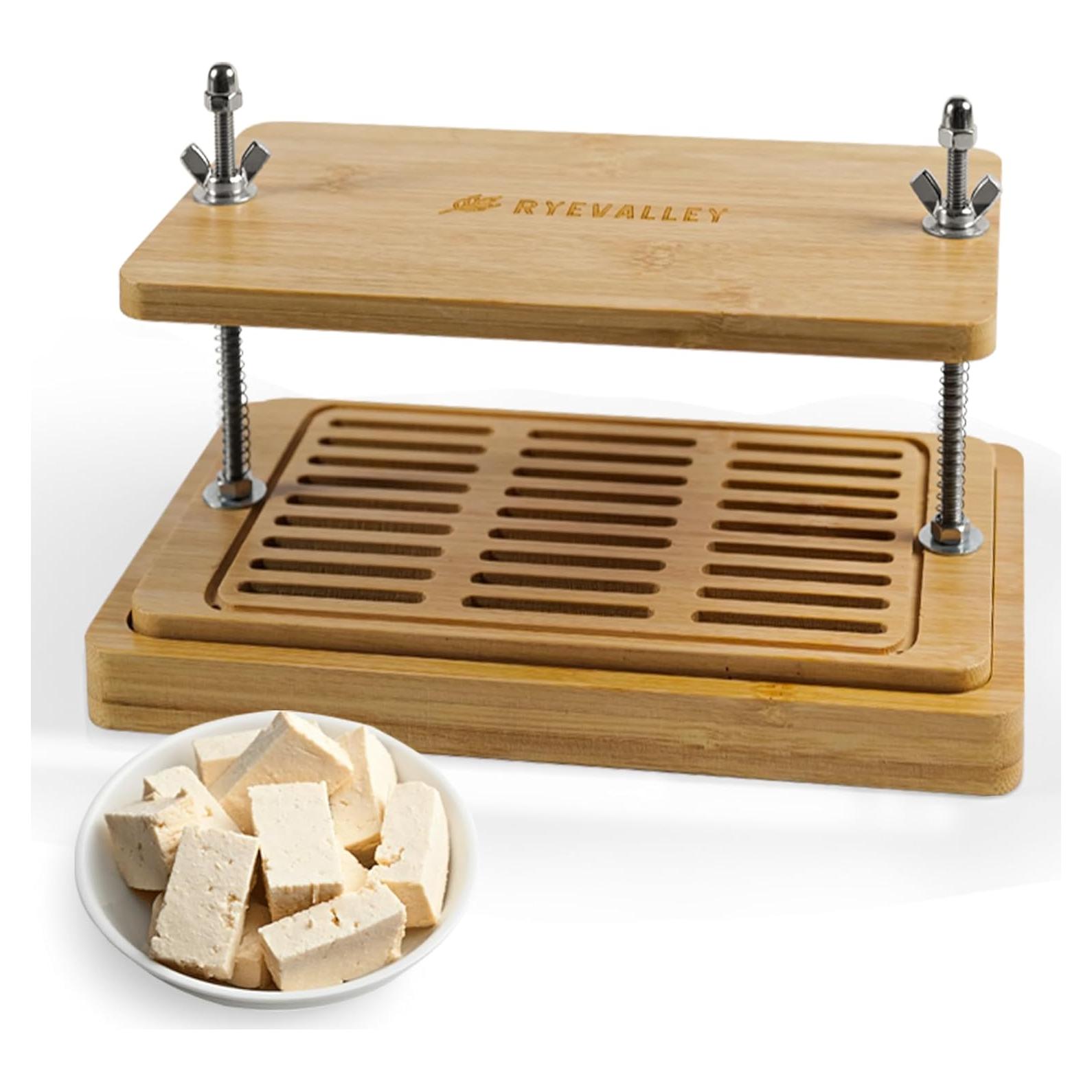 Prensa de Tofu de Bambú Ryevalley - Ecológica y Duradera 25x14 cm