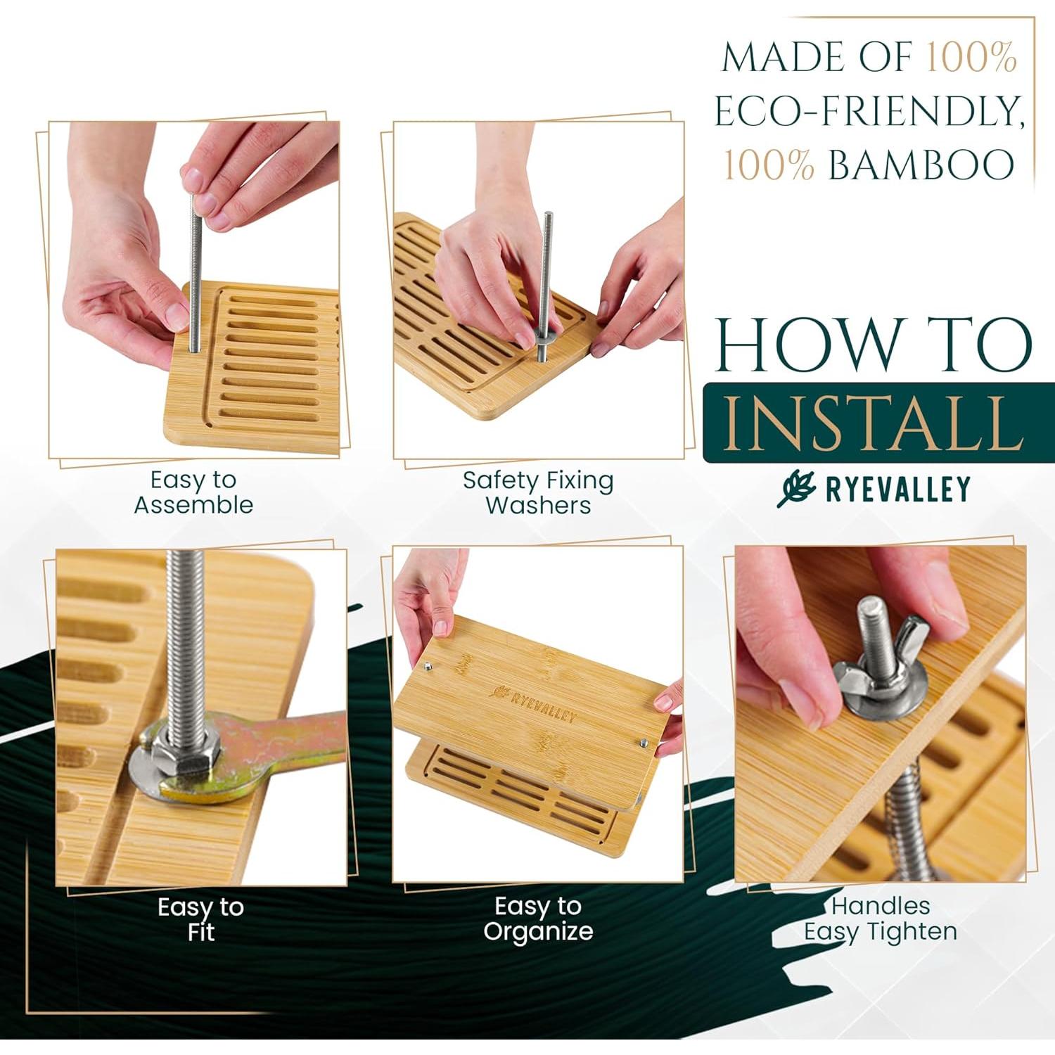 Prensa de Tofu de Bambú Ryevalley - Ecológica y Duradera 25x14 cm