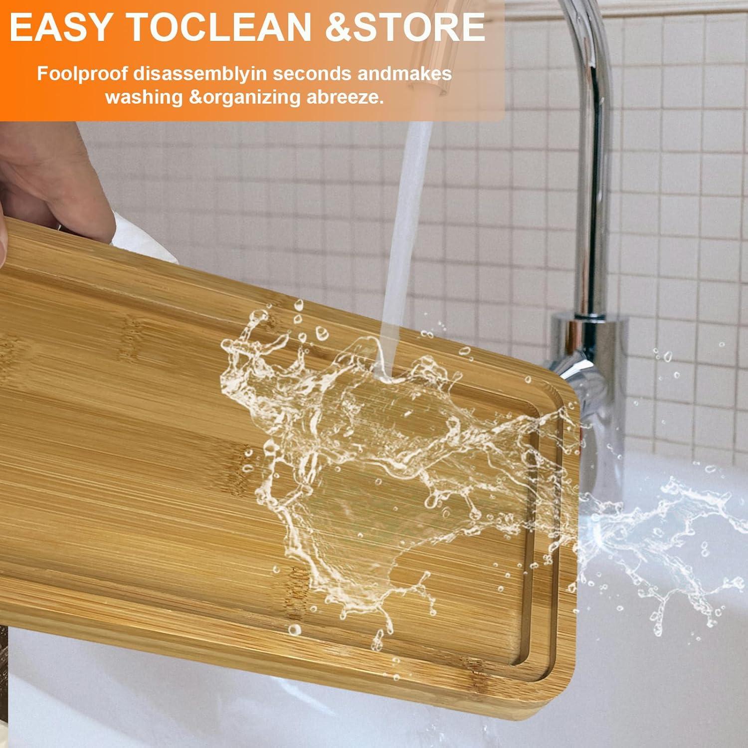 Prensa de Tofu de Bambú Glowgath Grande con Colador y Bandeja