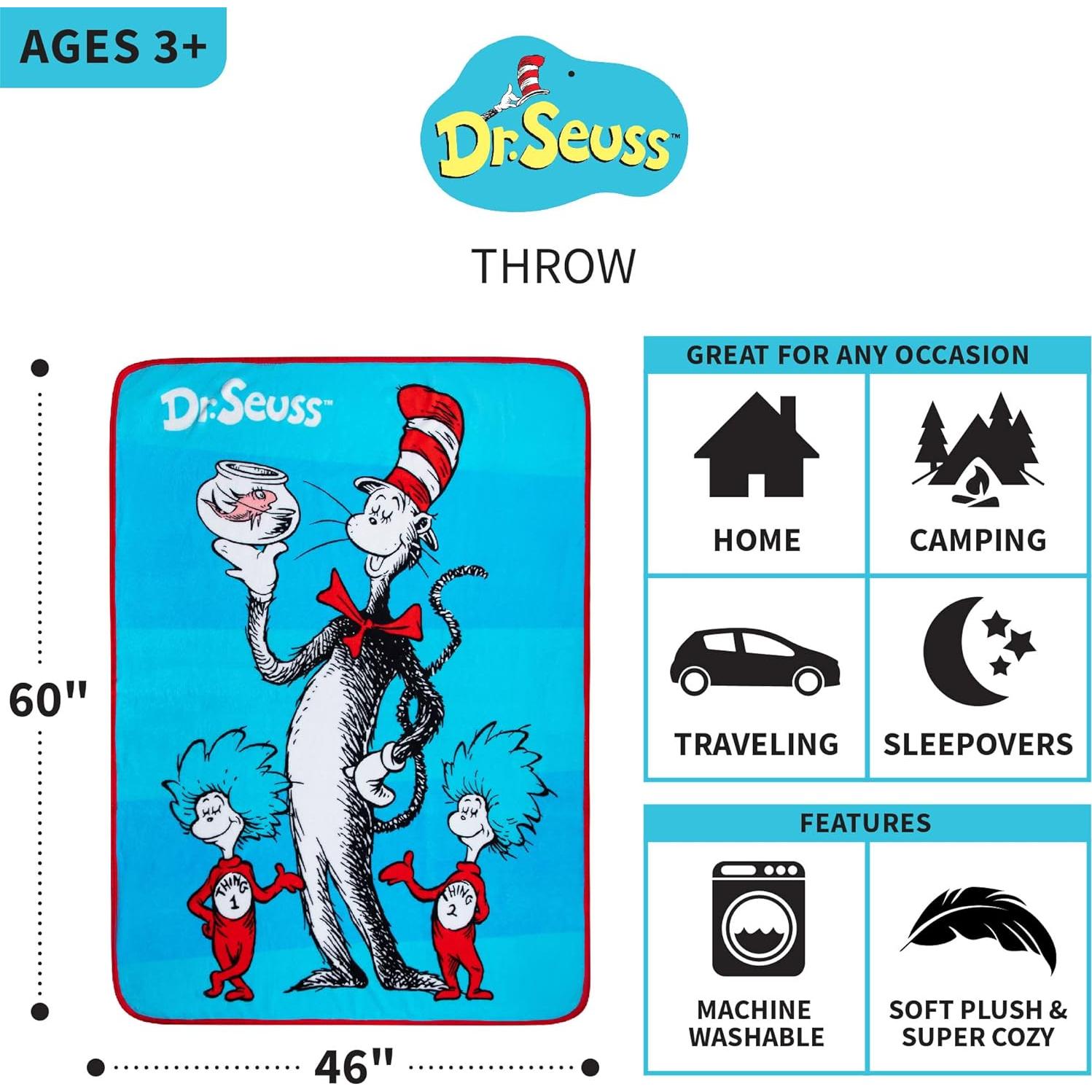 Manta Franco Kids Dr Seuss 116x152 cm Suave Micro Raschel
