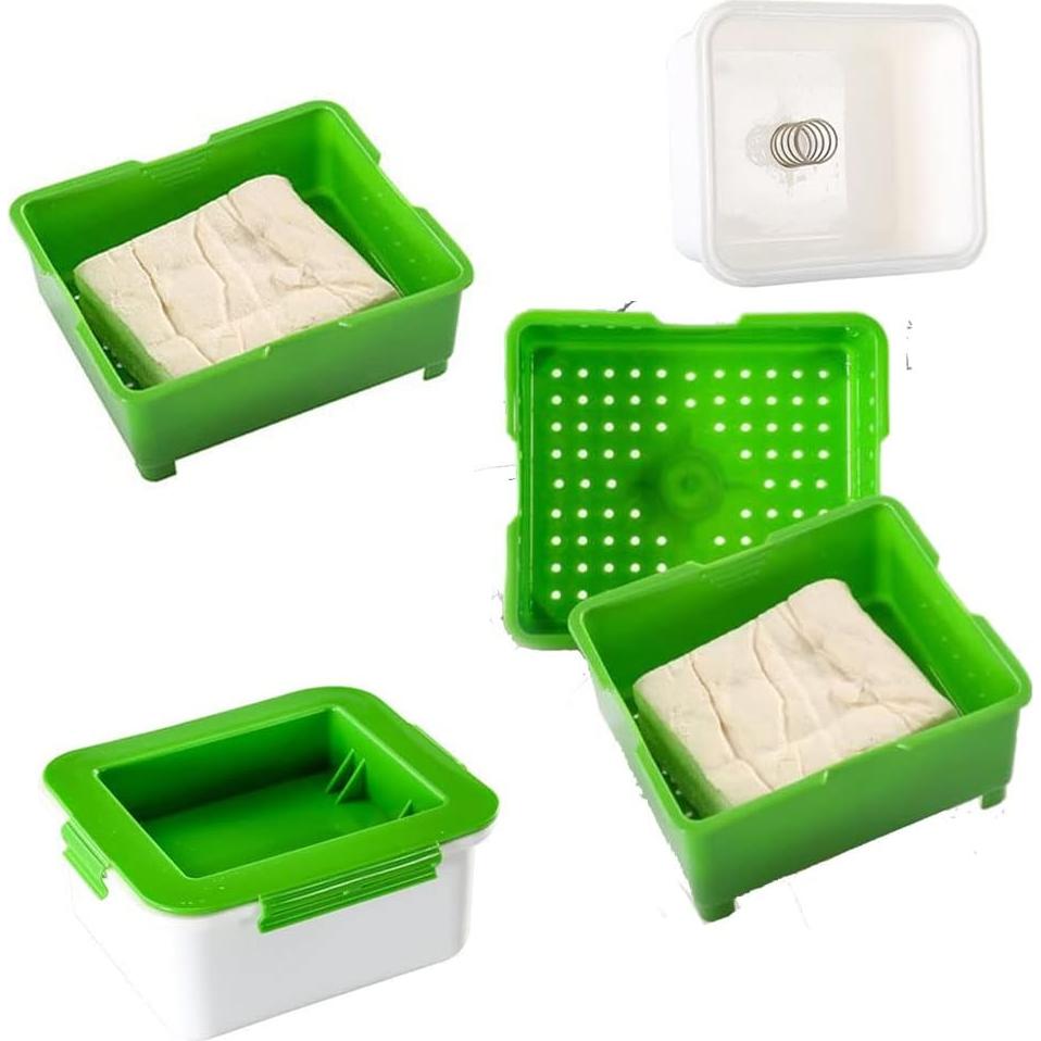 Molde Prensar Tofu NIWWIN Verde 320g Drenaje Fácil Cocina