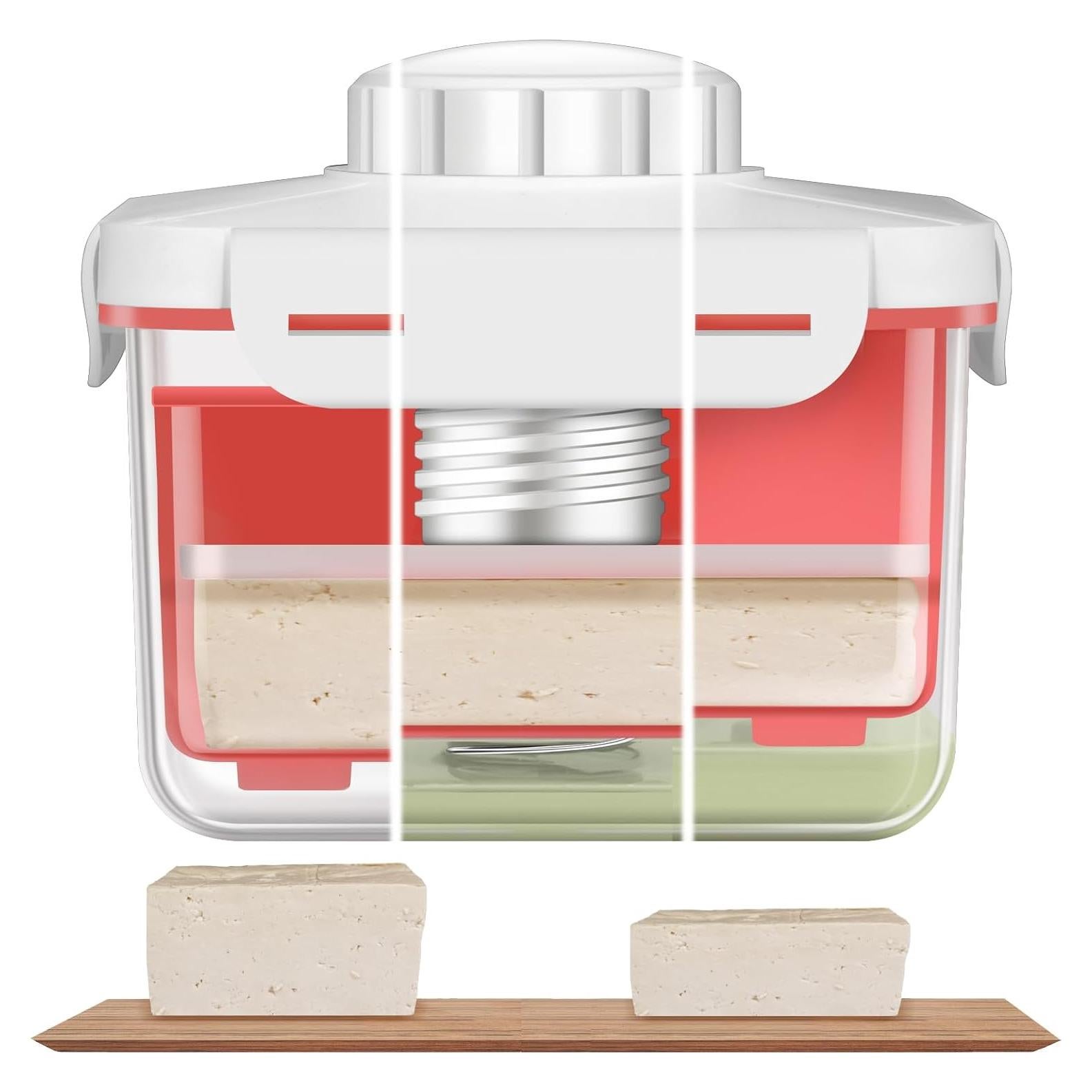 Prensa de Tofu Muimnvi Roja, Acero Inoxidable, 385g