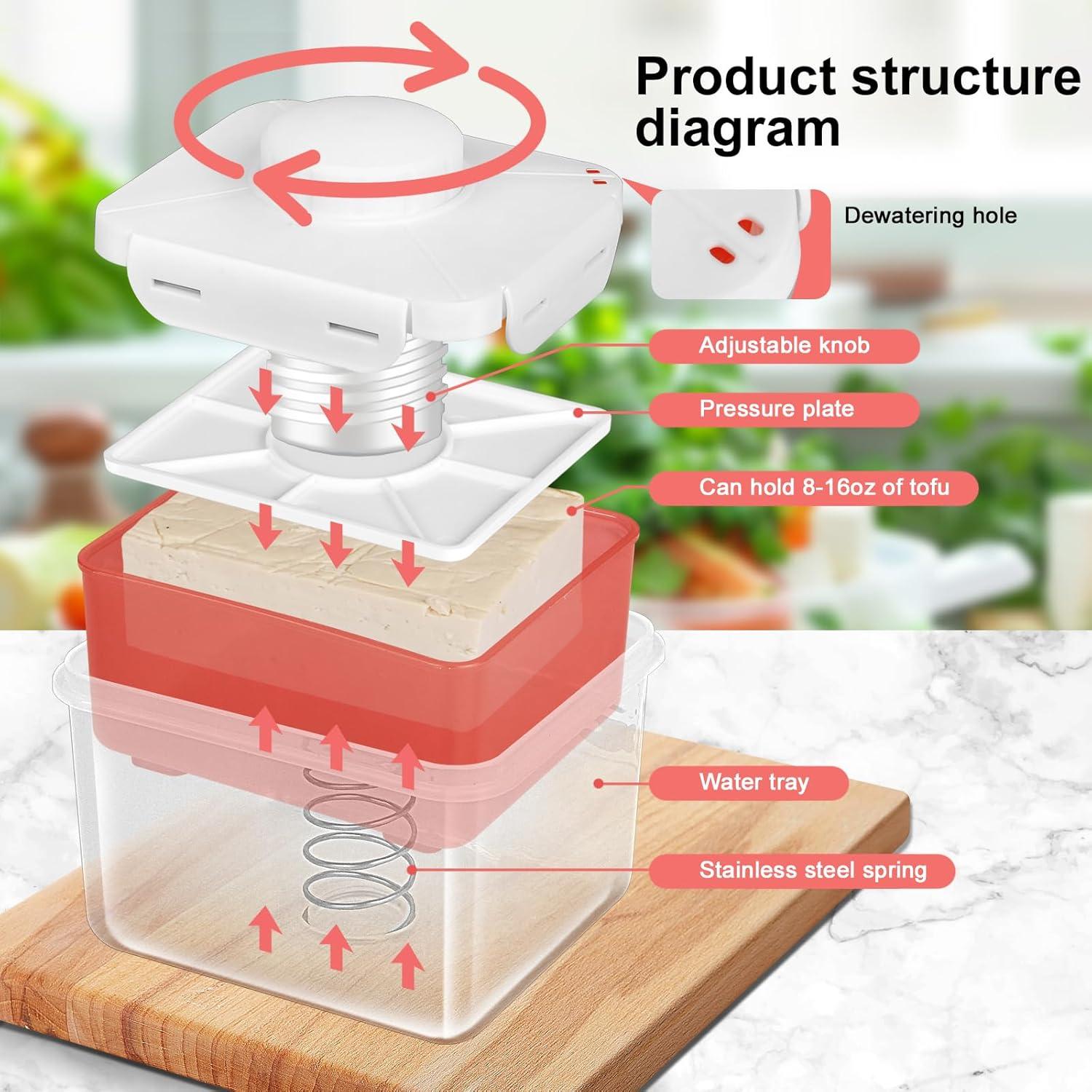 Prensa de Tofu Muimnvi Roja, Acero Inoxidable, 385g