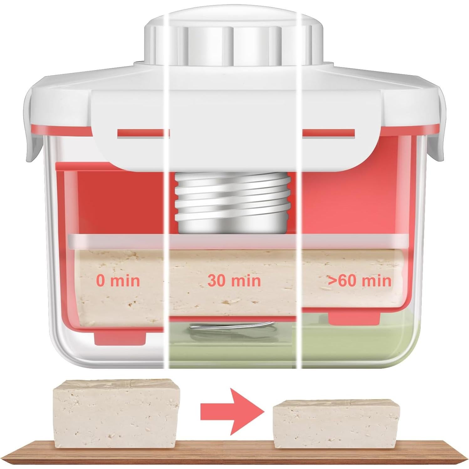 Prensa de Tofu Muimnvi Roja, Acero Inoxidable, 385g