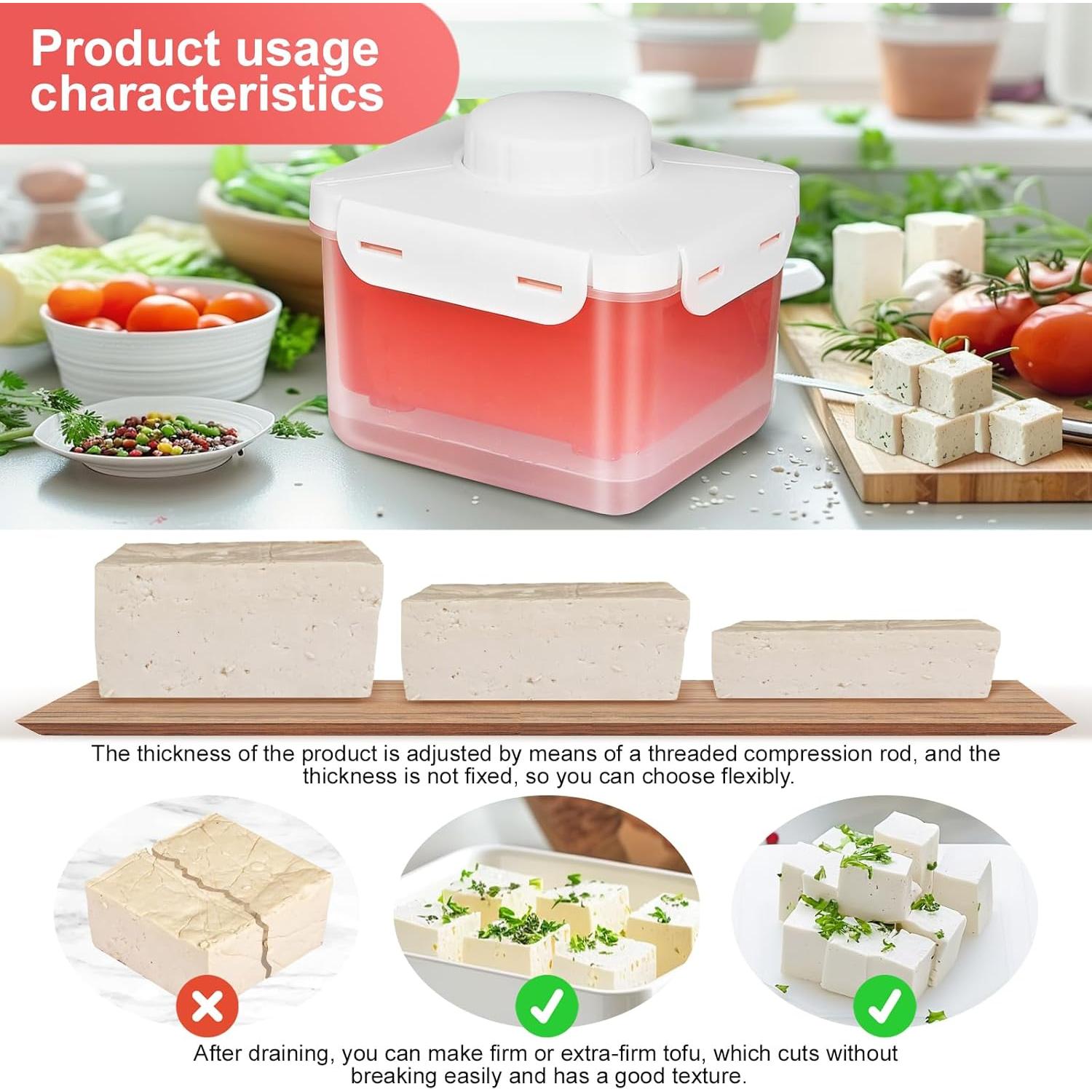 Prensa de Tofu Muimnvi Roja, Acero Inoxidable, 385g
