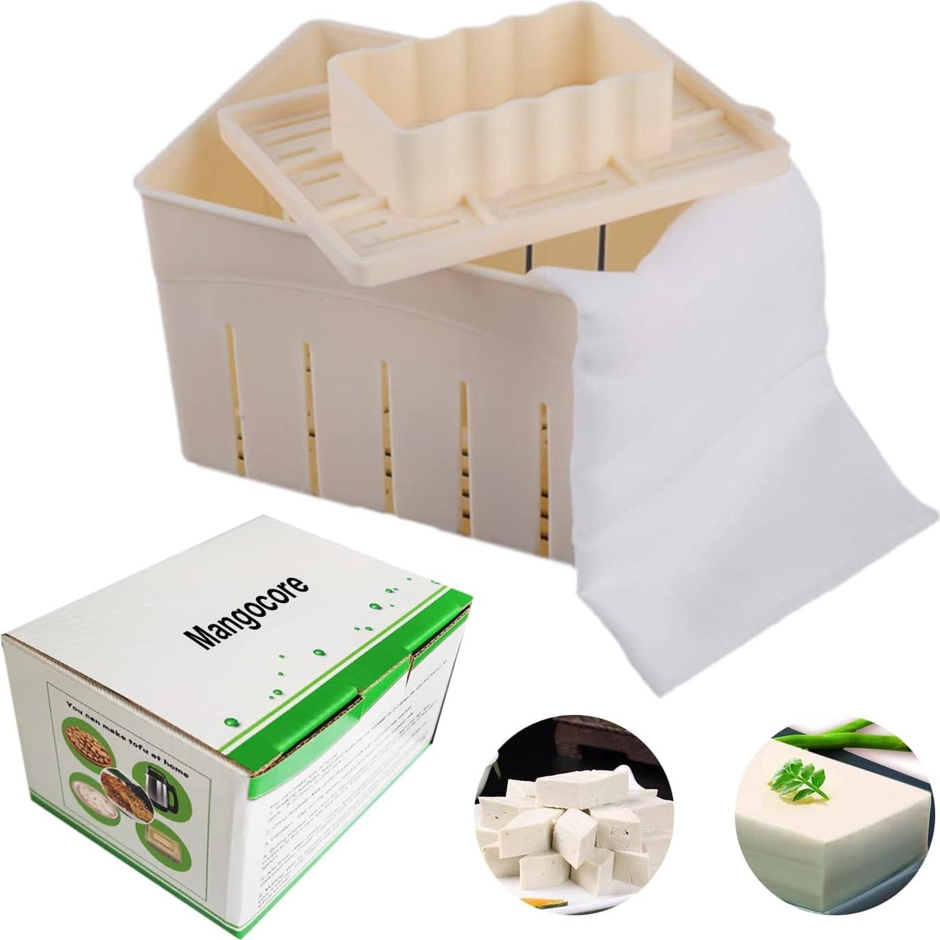 Prensa de Tofu Casera Mangocore + Paño de Queso Reutilizable