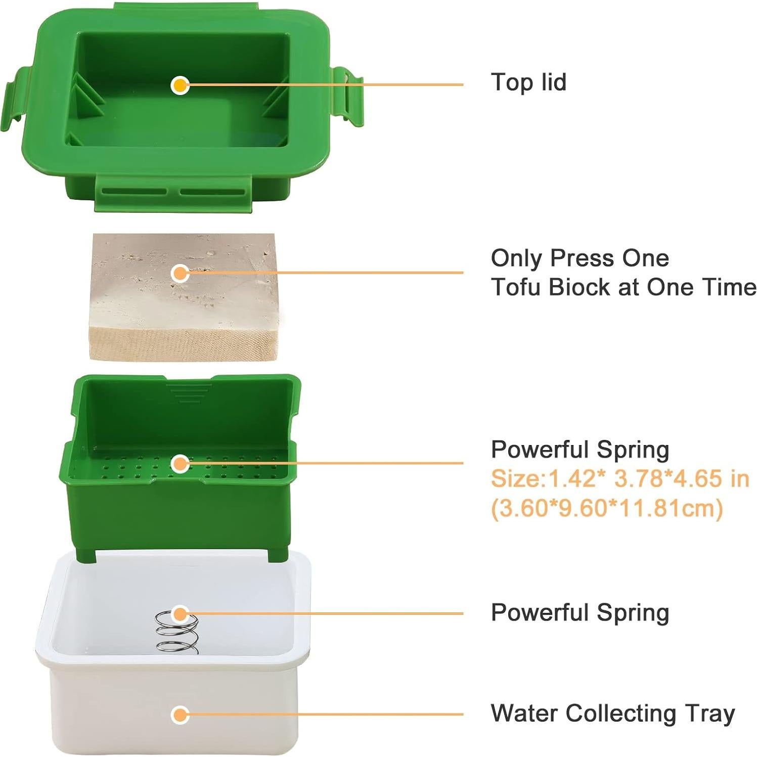 Prensa de Tofu Ihomepark Verde Apta para Lavavajillas 308g