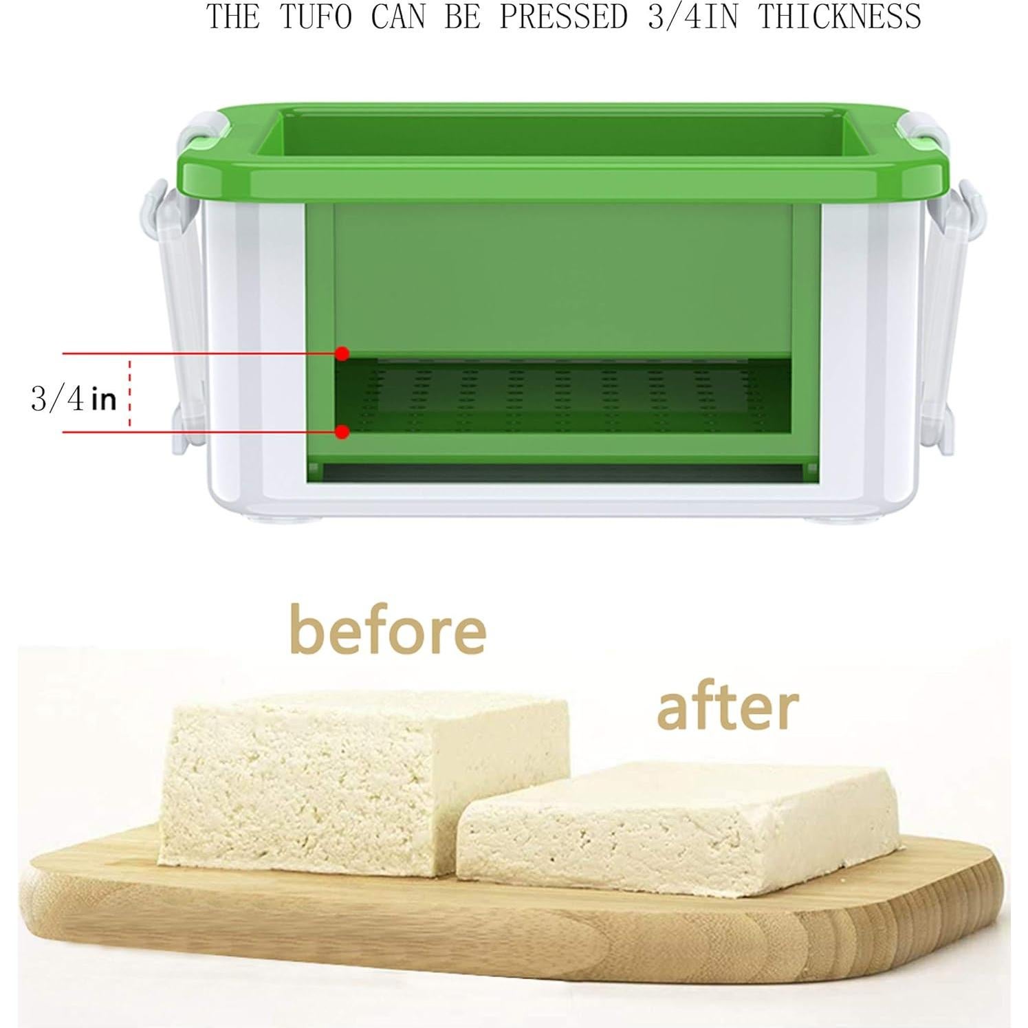 Prensa de Tofu QBB - Plástico Verde, 439g, Fácil Uso