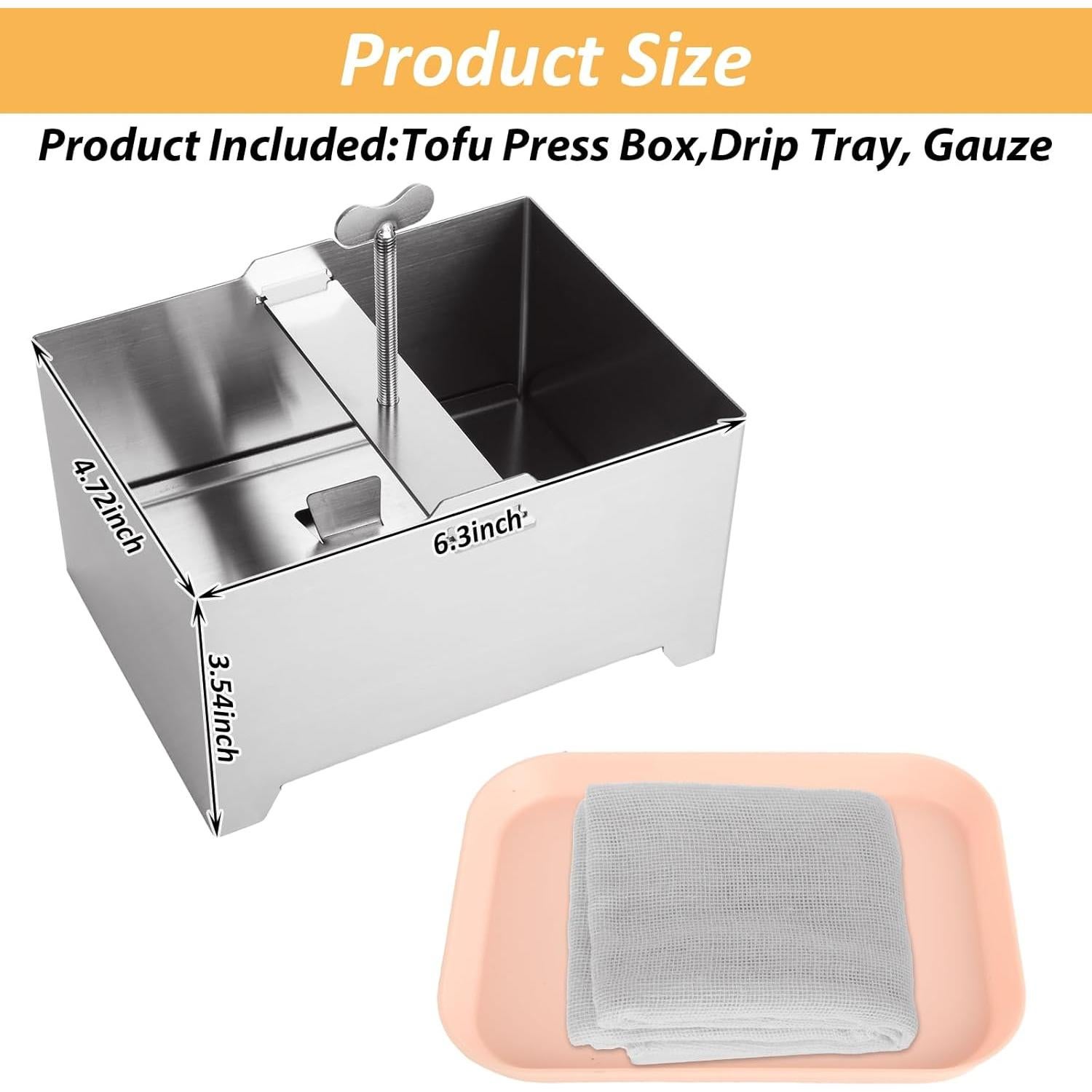 Prensa de Tofu QTLCOHD Acero Inoxidable 16x12x9 cm Libre BPA