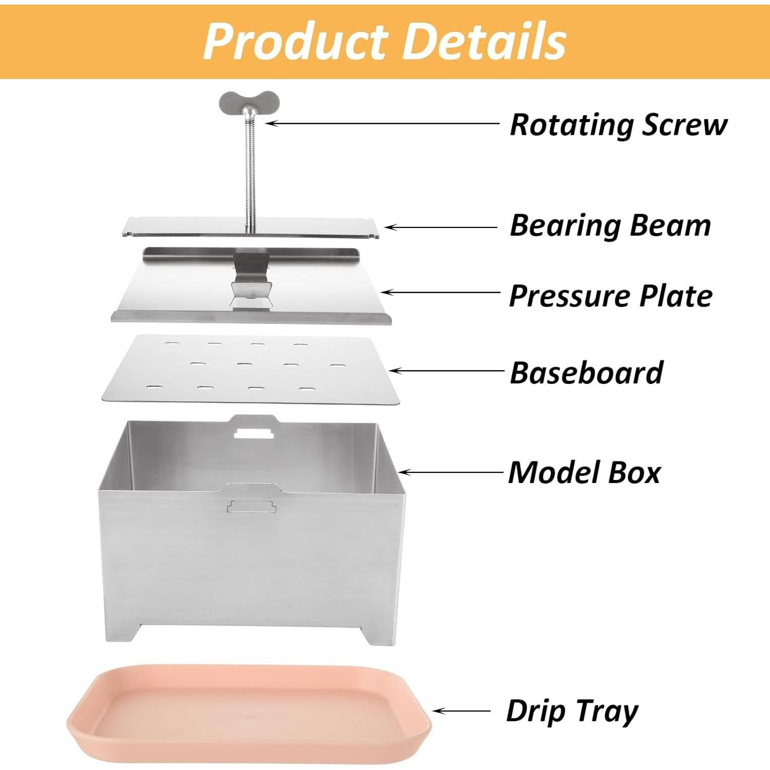 Prensa de Tofu QTLCOHD Acero Inoxidable 16x12x9 cm Libre BPA
