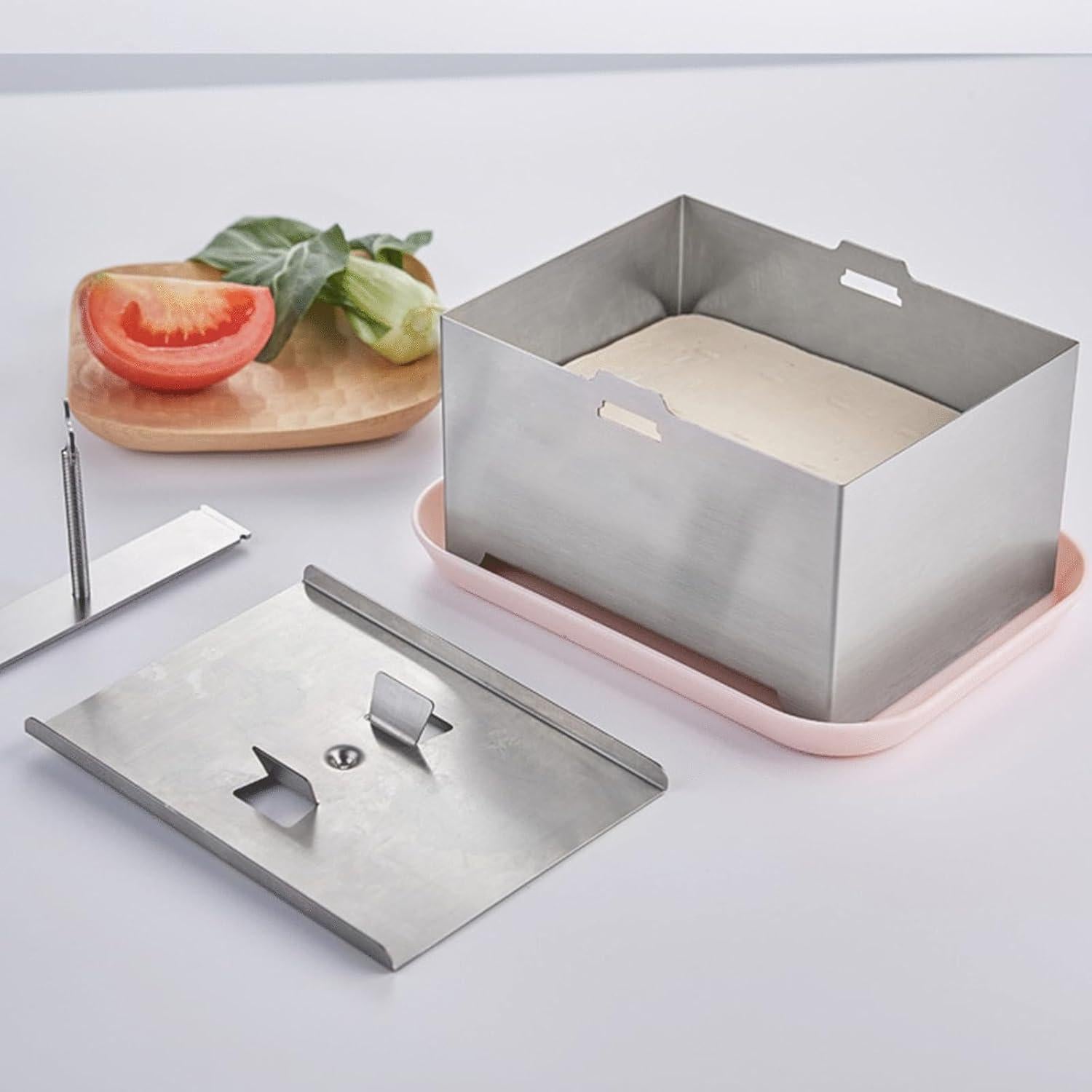 Prensa de Tofu QTLCOHD Acero Inoxidable 16x12x9 cm Libre BPA
