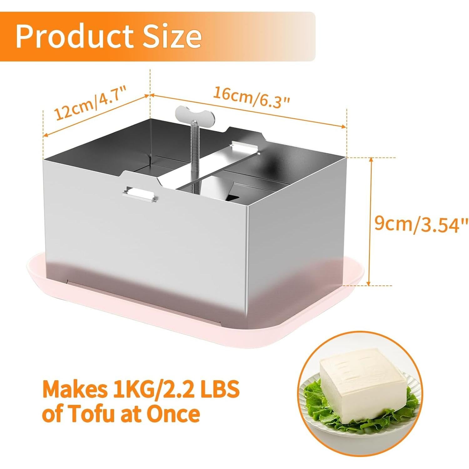 Prensa de Tofu JUSTHERE de Acero Inoxidable 304 para 0.91 kg