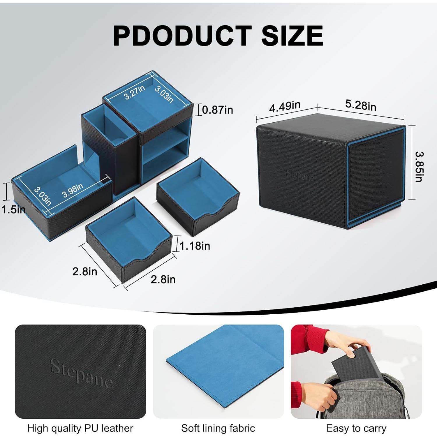 Caja de Almacenamiento de Dados Stepane 3 en 1 Negro/Azul