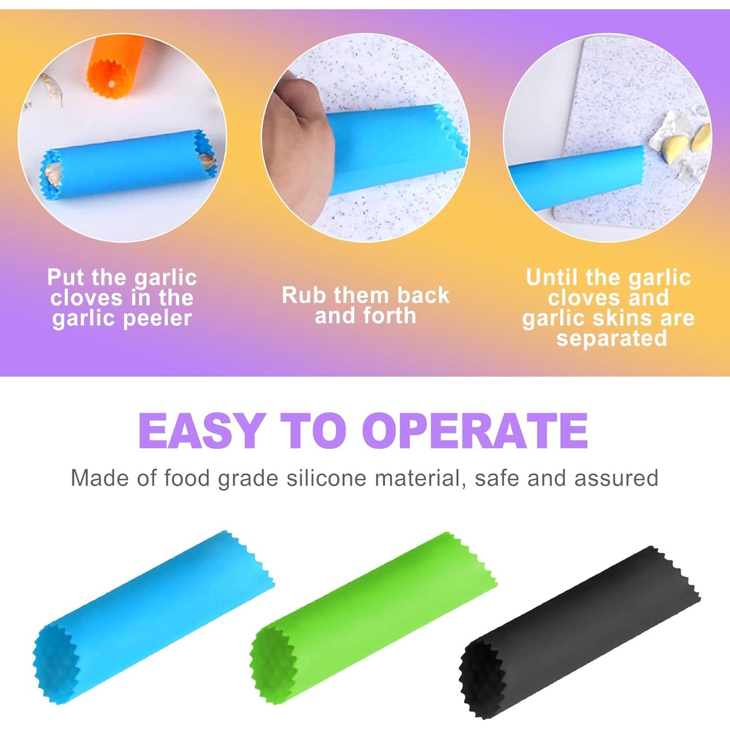 Tubo Rodillo Pelador de Ajo de Silicona 3 Piezas