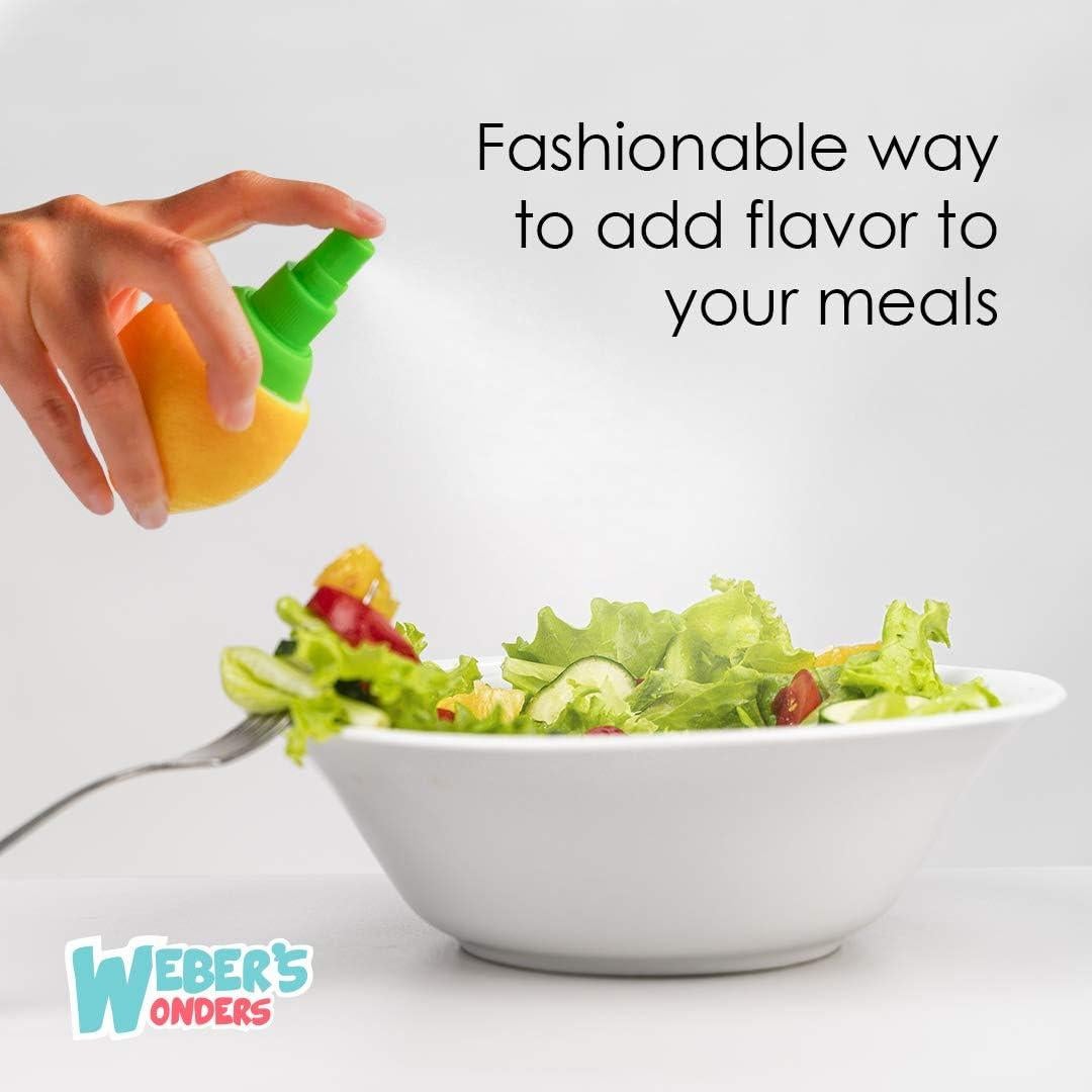 Kit de Pulverizador de Limón Maravillas de Weber 3 Pcs - Exprimidor de Cítricos y Spray para Verduras